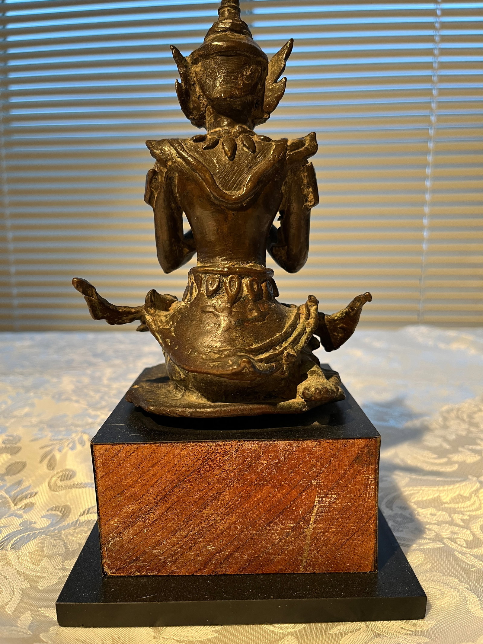 Antique 19th C. Bronze Seated Burmese Buddha/Deva Figure From Bangkok - 8