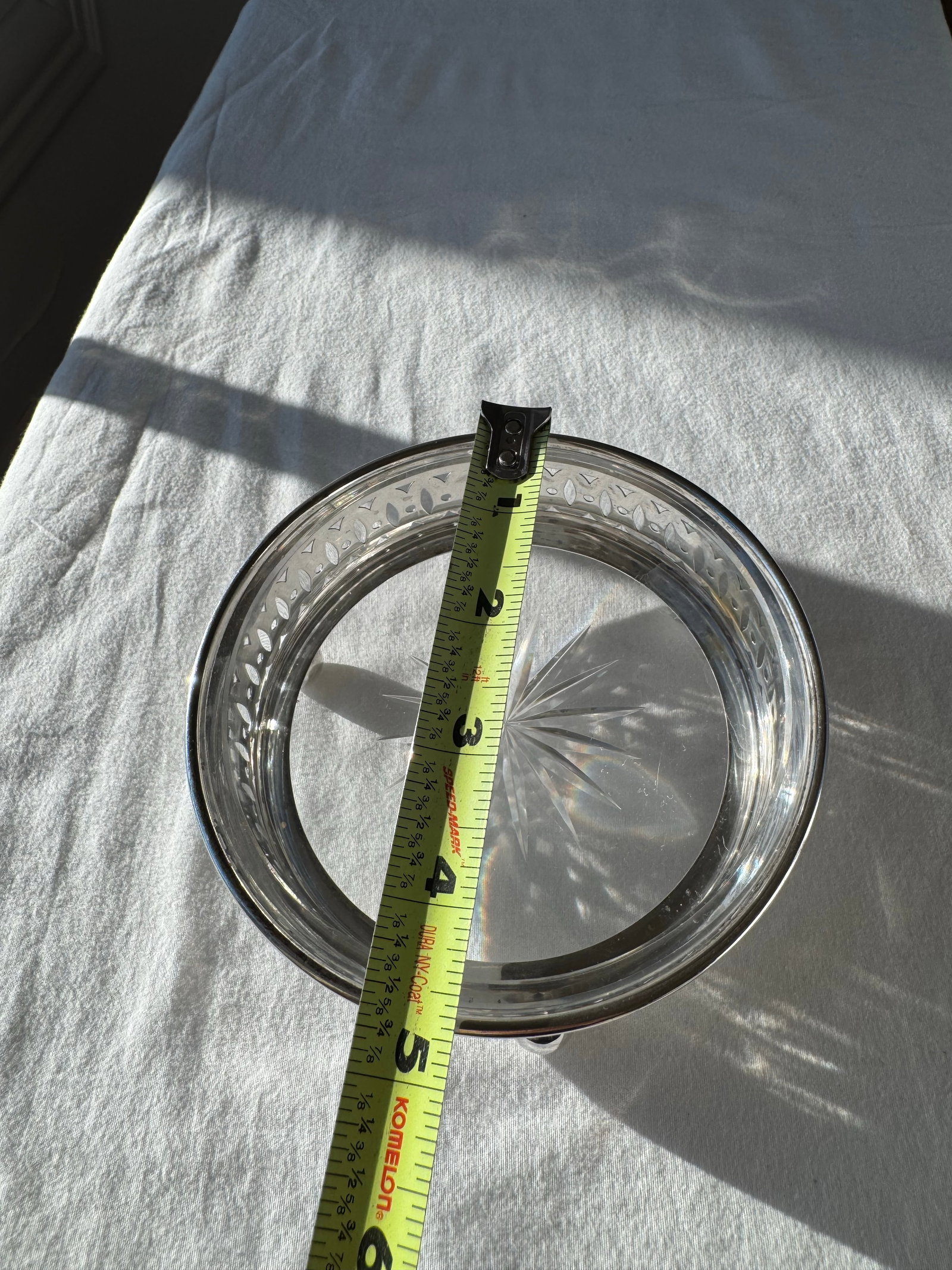 Antique Sterling Silver Pierced Bowl With Glass Insert, Marked 200sd - 6