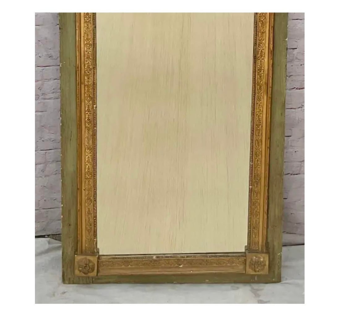 18th Century Antique French Trumeau Mirror in Gilt Wood, Neoclassical - 7