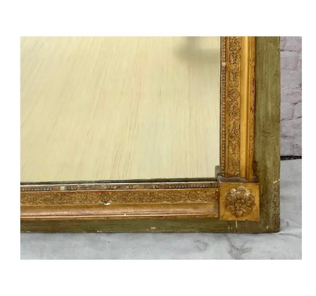 18th Century Antique French Trumeau Mirror in Gilt Wood, Neoclassical - 9