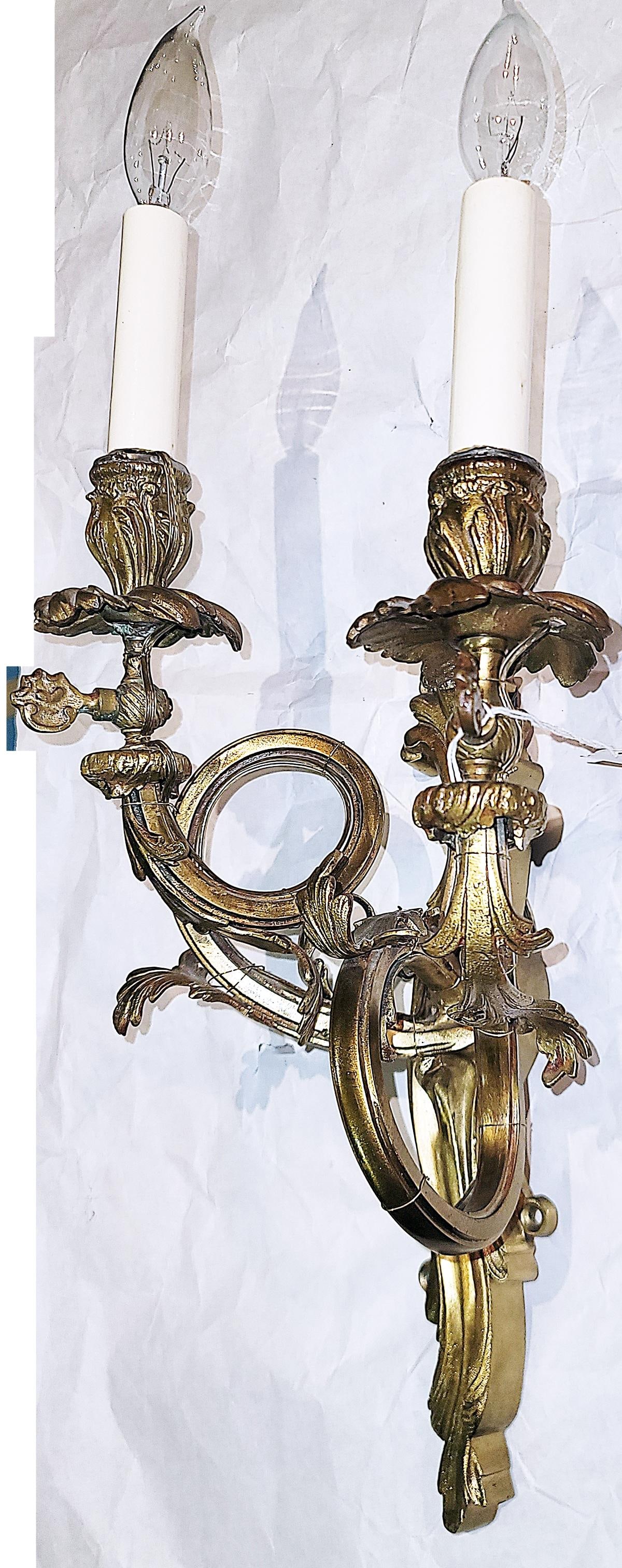 Mid 19th Century French Gilt Bronze Rococo Gas Light Sconce - 5