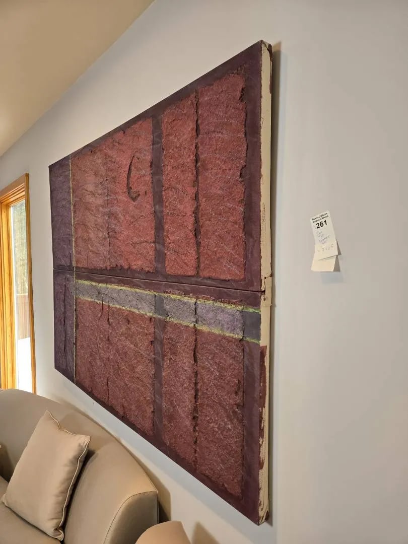 Jan Tips "Architectural Series #35" 1984 Mixed Media Abstract Diptych on Canvas - 2