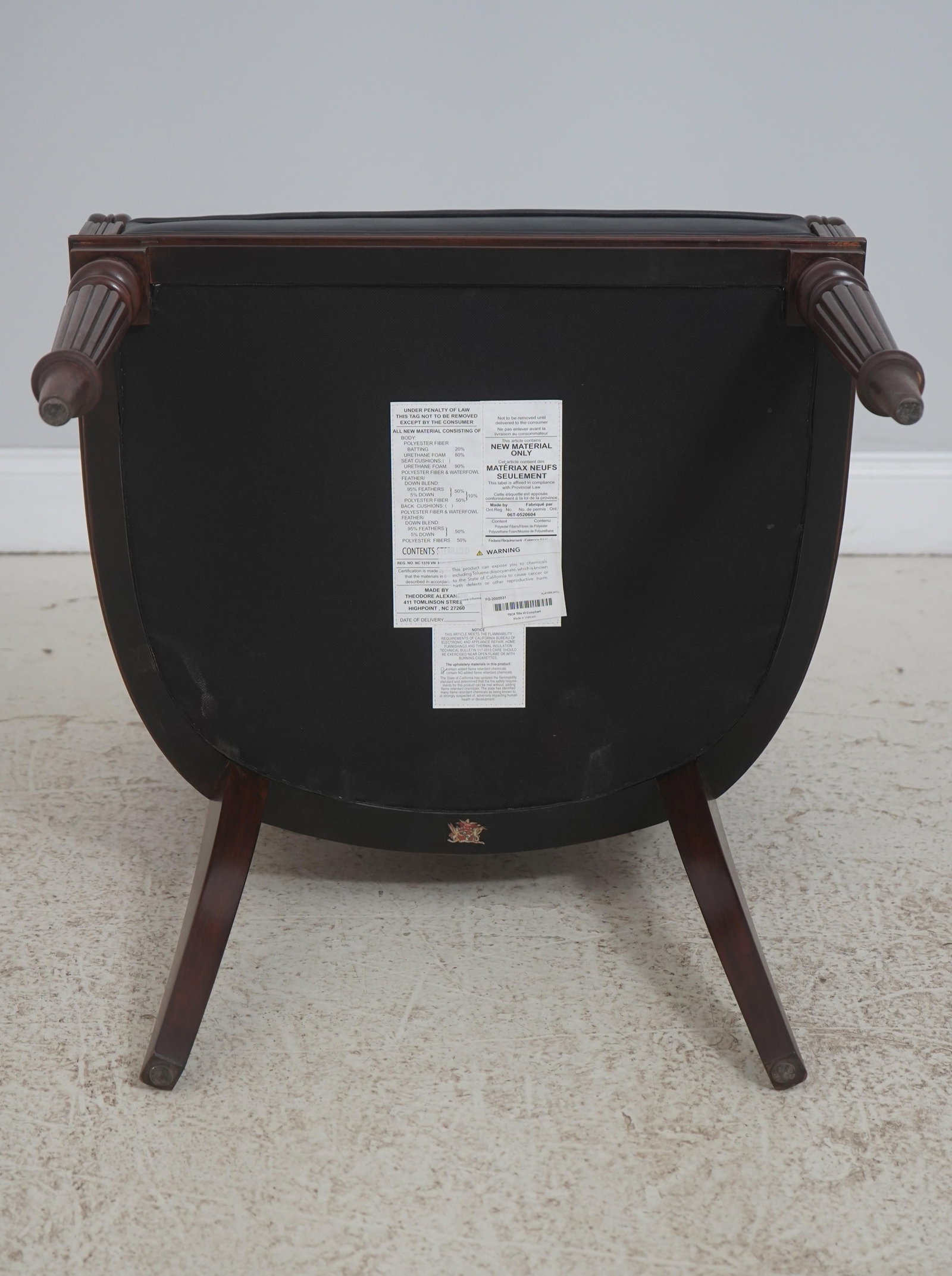 Theodore Alexander Regency Style Double Cane Back Leather Seat Chair - 16