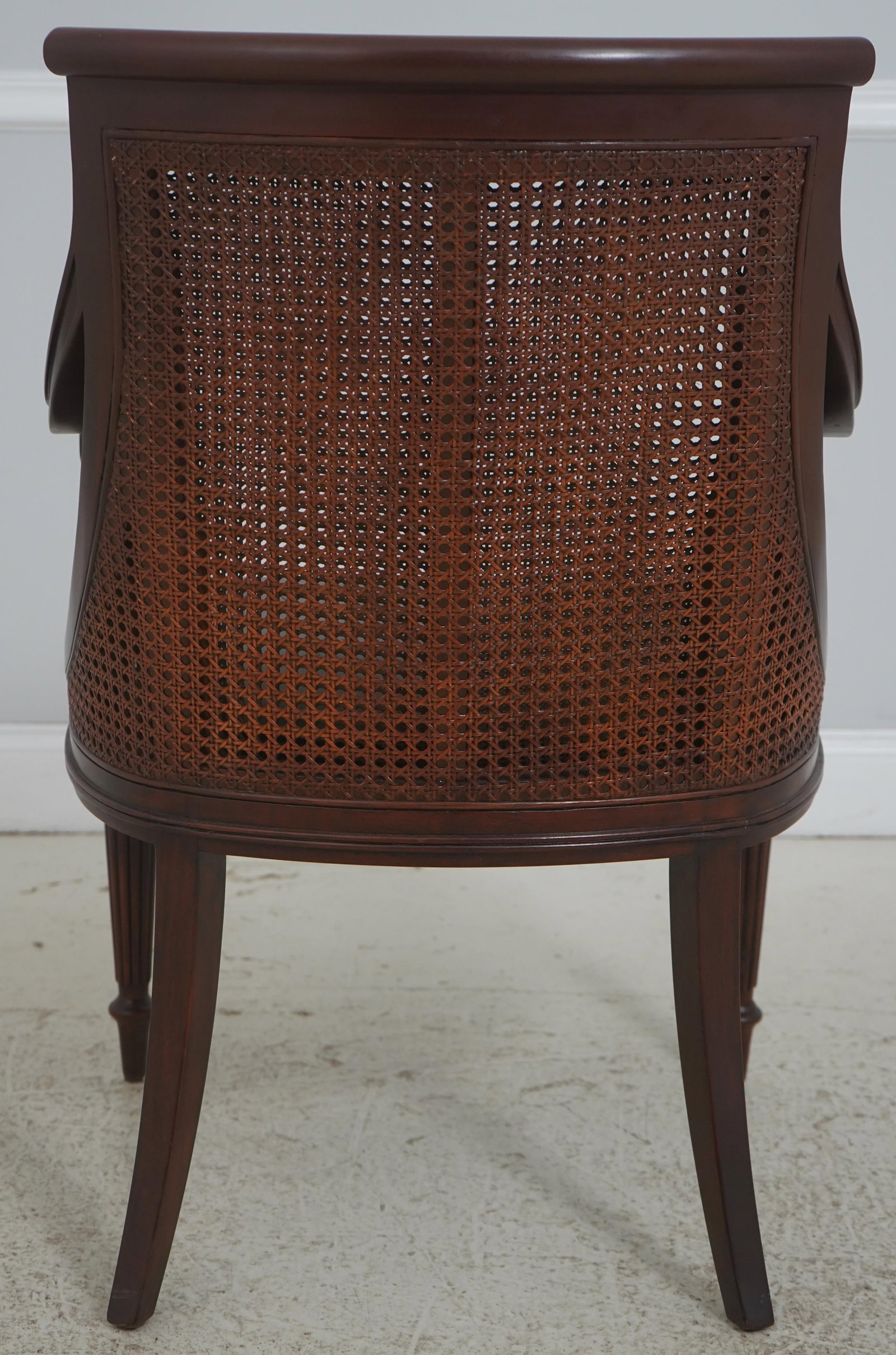 Theodore Alexander Regency Style Double Cane Back Leather Seat Chair - 4