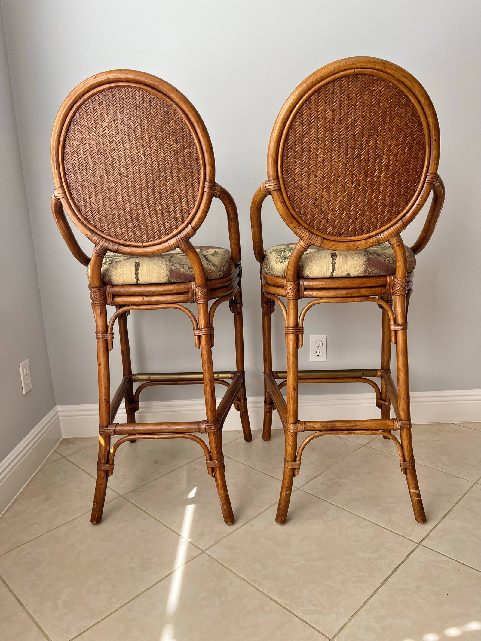1980s Coastal Tropical Bamboos Stools - 3