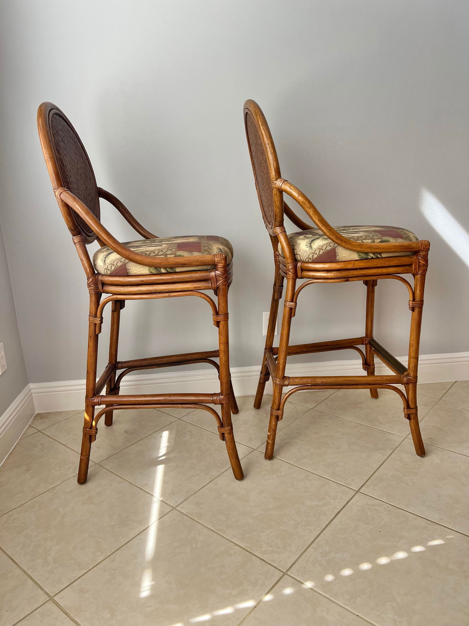 1980s Coastal Tropical Bamboos Stools - 7