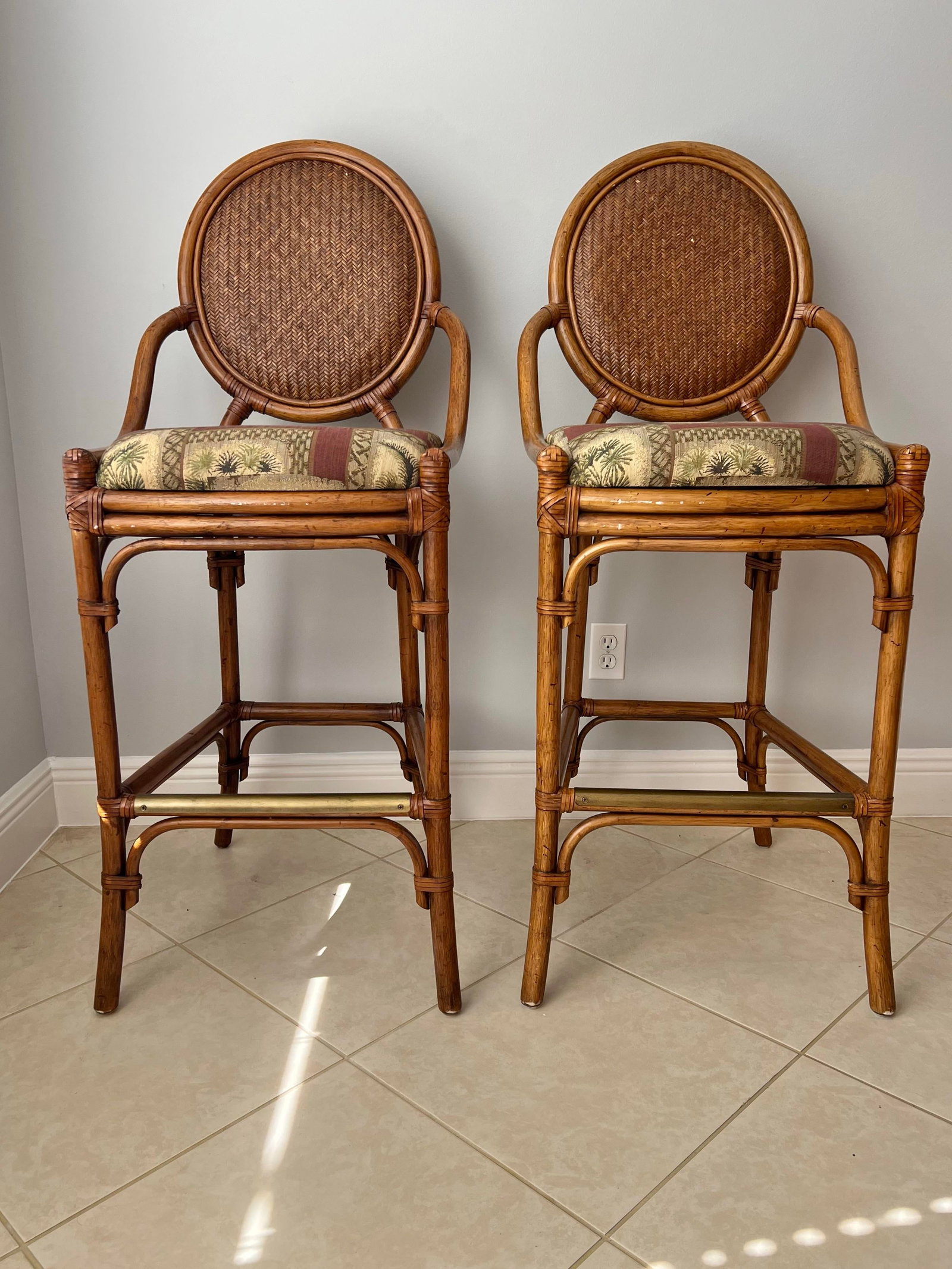 1980s Coastal Tropical Bamboos Stools - 8