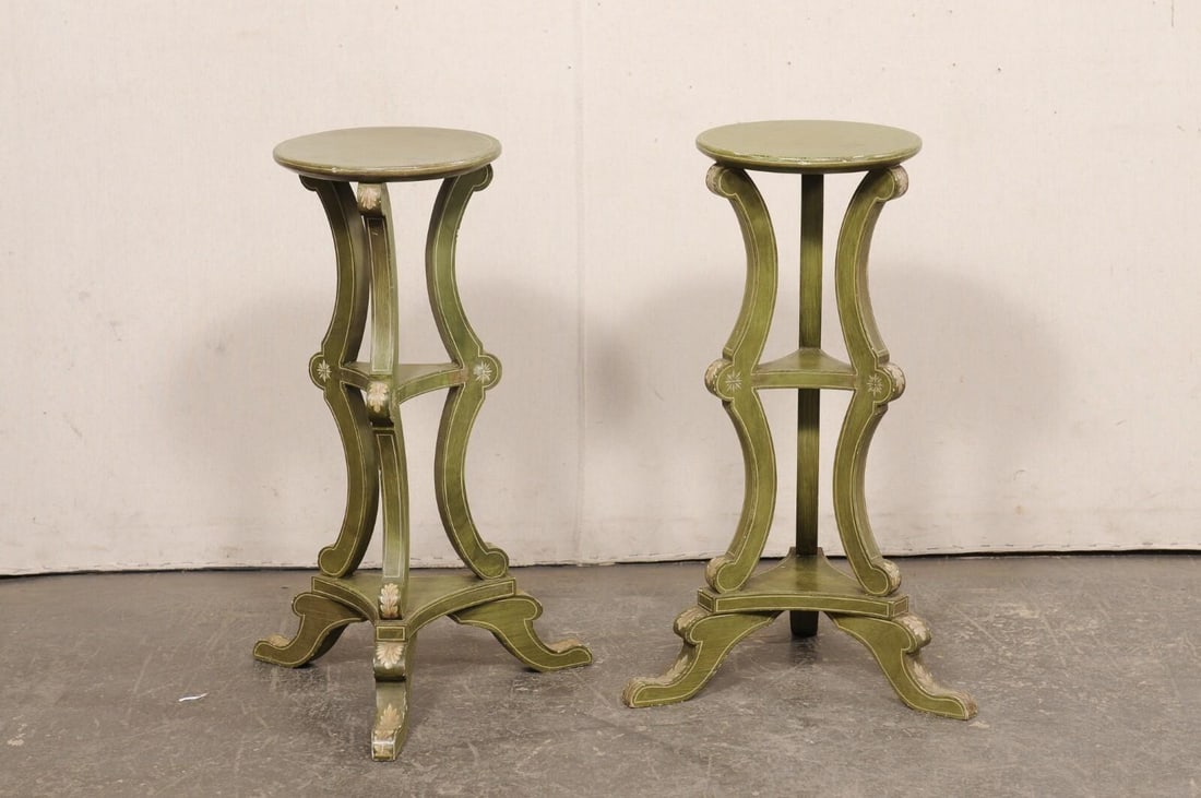 French Mid 20th C. 3-Tier Pedestals - A Pair - 3