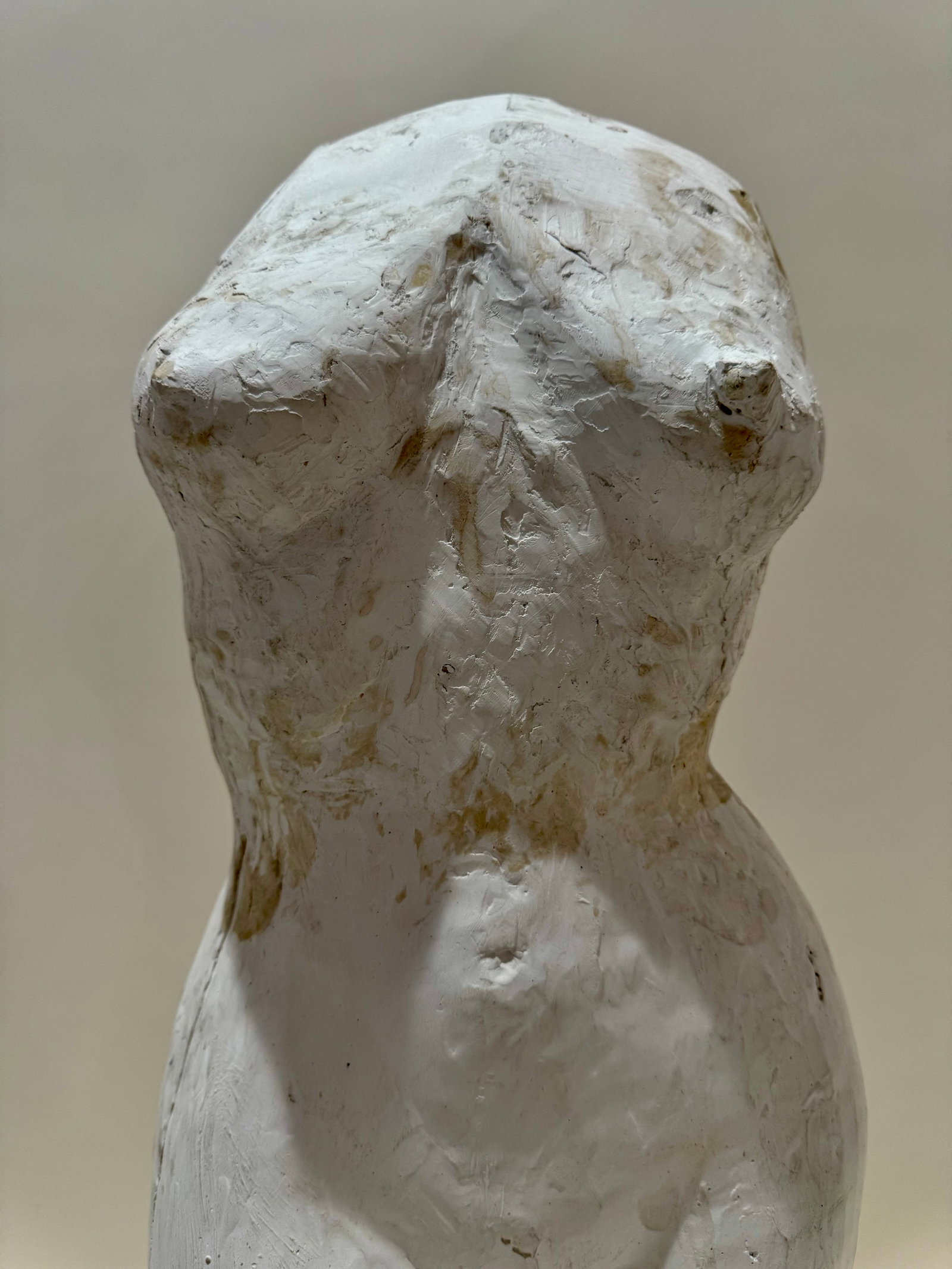 1960s Larry Mohr Female Torso Sculpture White Plaster Signed Estate Mid Century Modern - 3