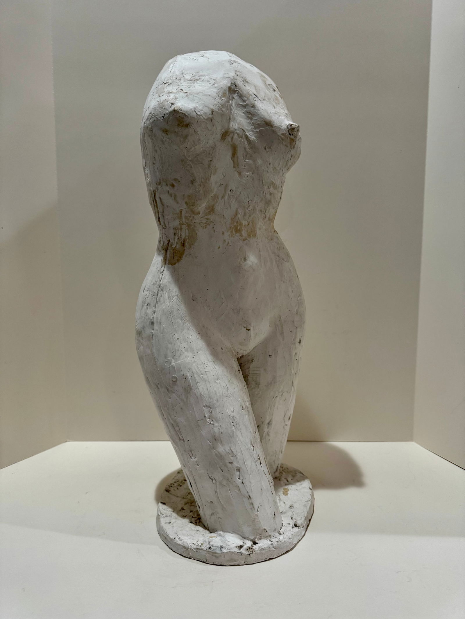 1960s Larry Mohr Female Torso Sculpture White Plaster Signed Estate Mid Century Modern - 7