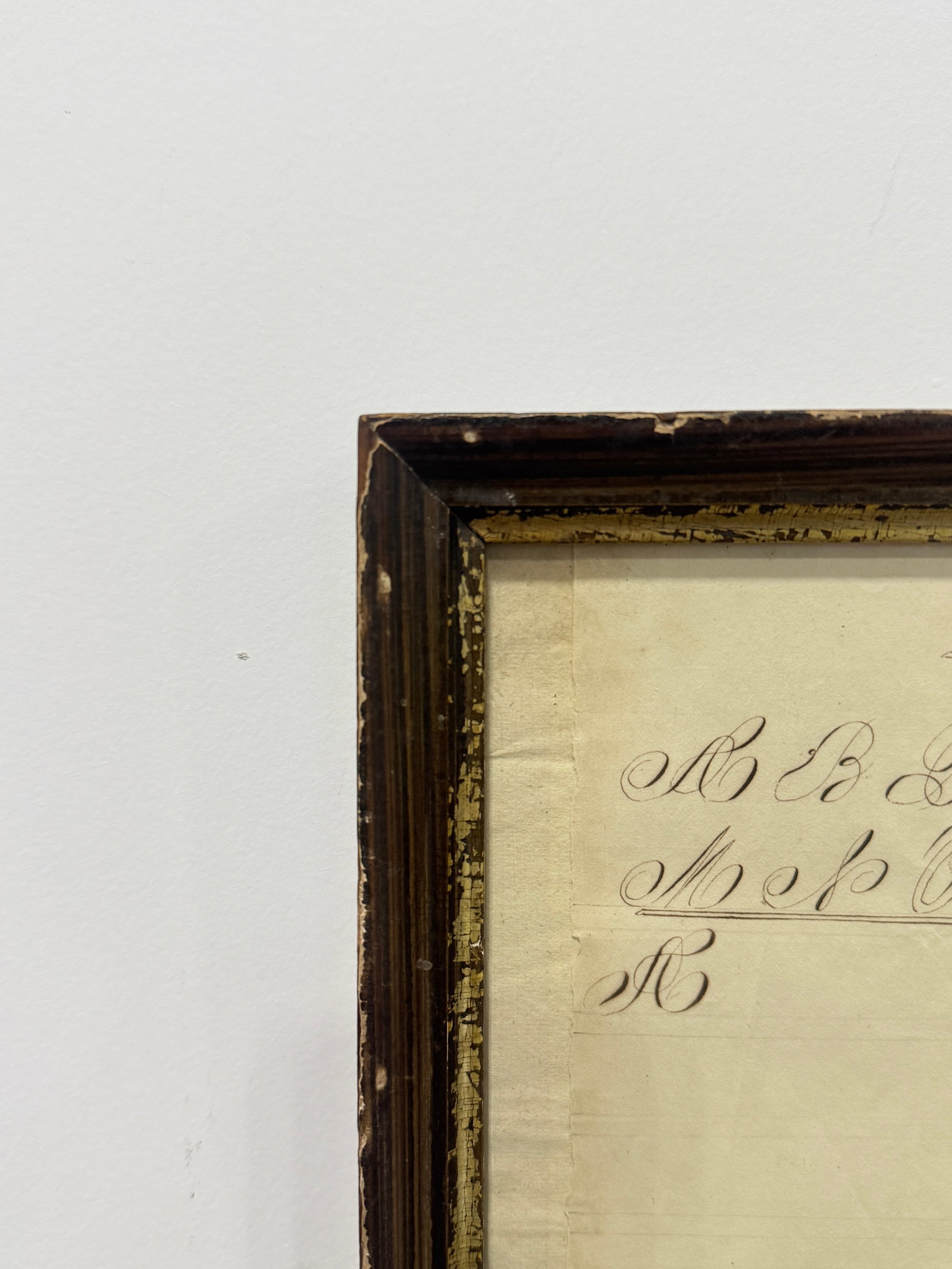 American Penmanship Sheet, Italian Capitals, Dated 1814 - 2