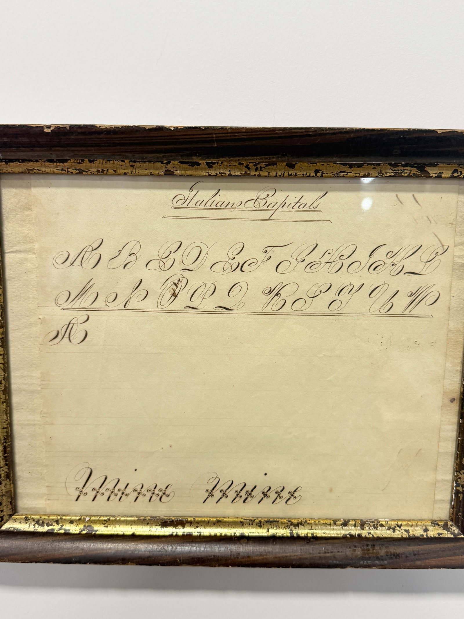 American Penmanship Sheet, Italian Capitals, Dated 1814 - 4