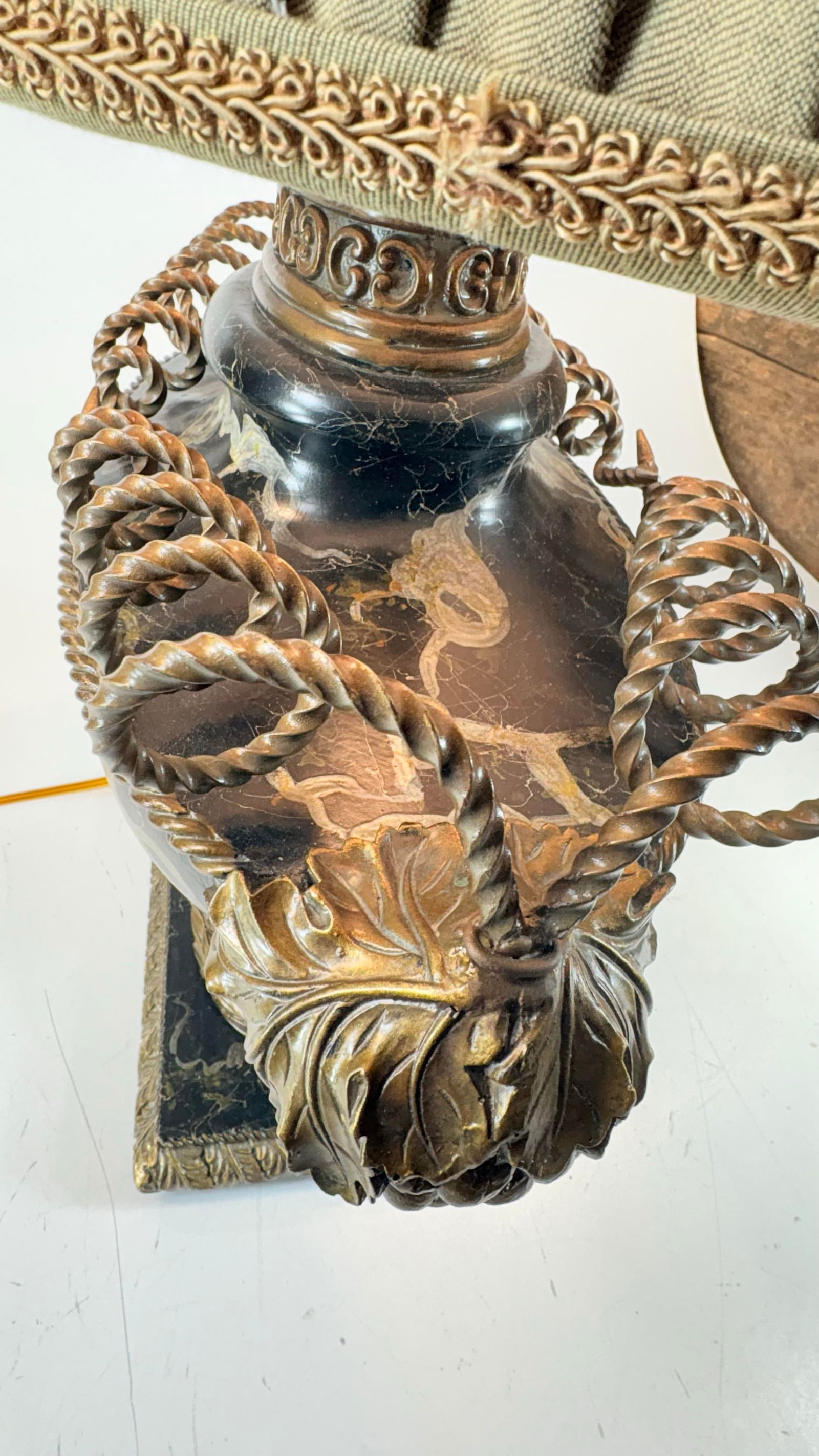 Lamp by Leeazanne for Lam Lee Group, 1990s Large Captivating Sculptural Urn With Vines - 7