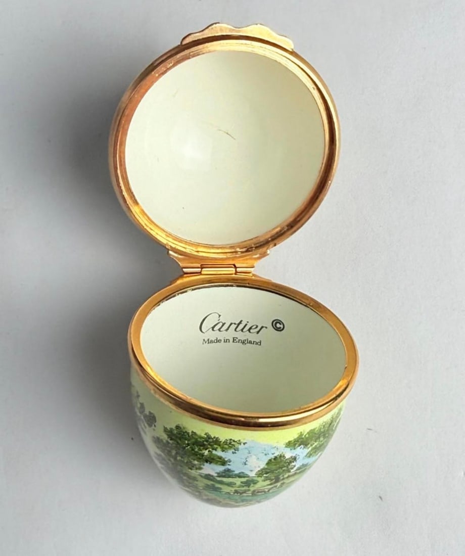 1940s Cartier Limited-Edition Egg Shaped Enamel Trinket Box - 3