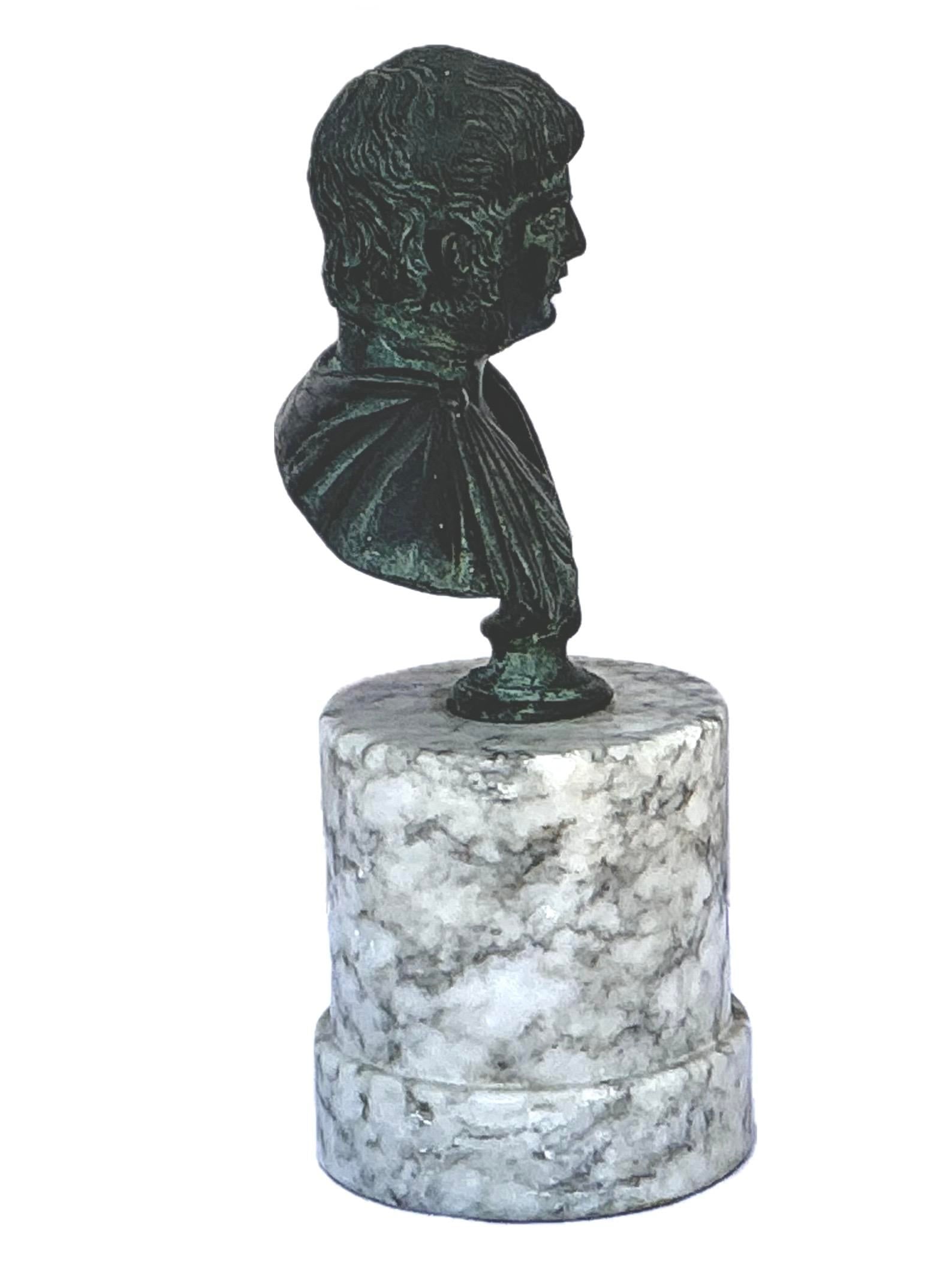 Grand Tour Bronze Bust of a Roman Emperor - 3