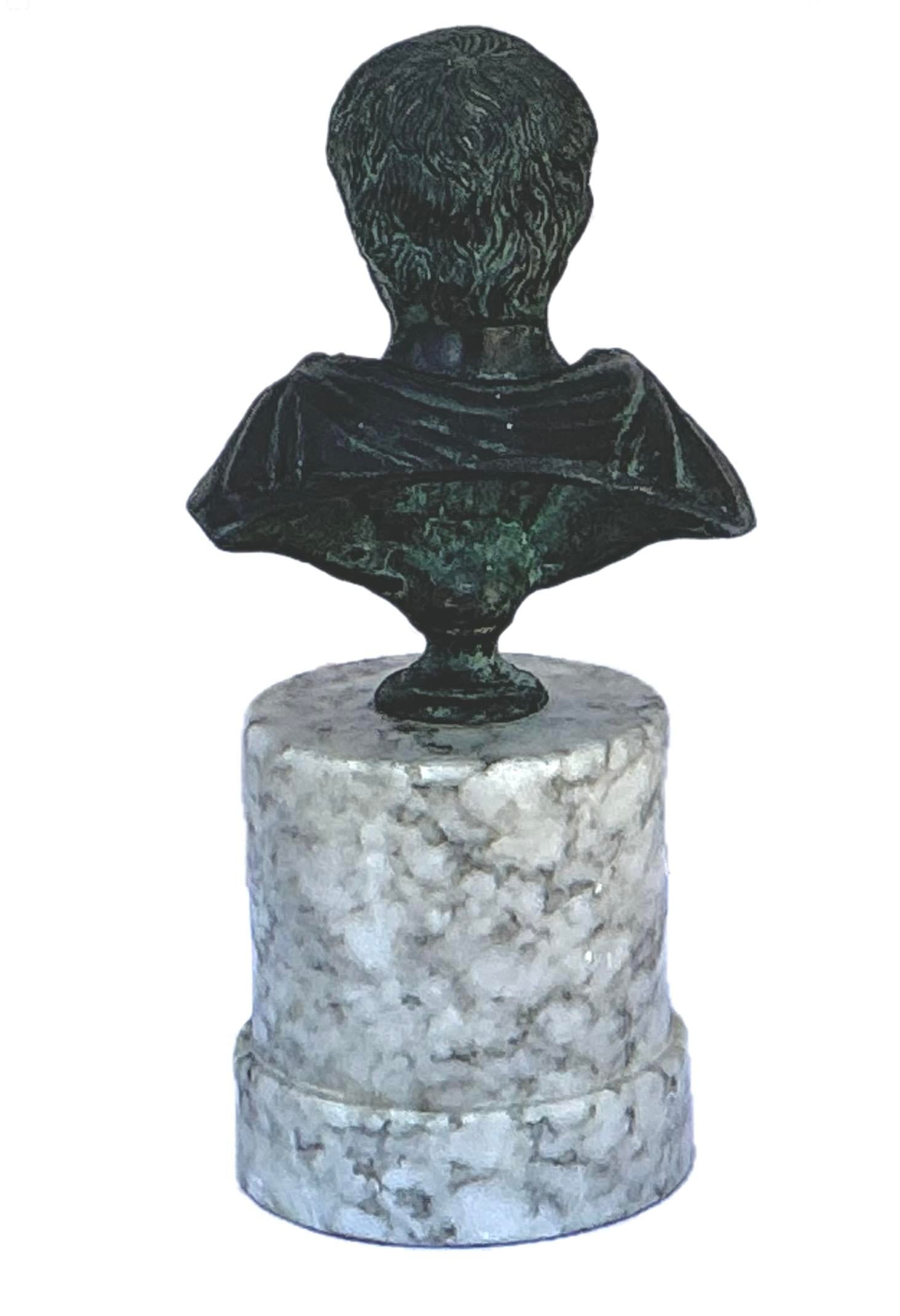 Grand Tour Bronze Bust of a Roman Emperor - 4