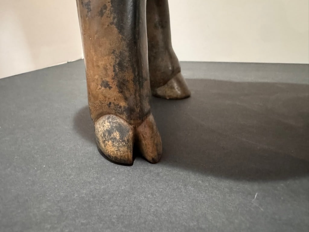 Large Bronze Pig Sculpture Grazing Farm Animal Statue Patina 15.5" Long 12" Tall - 7