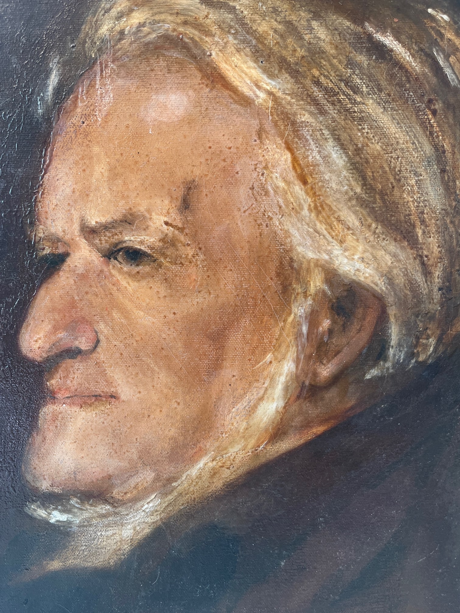 Antique Richard Wagner Oil Portrait Painting - Framed Music Composer Art - 4