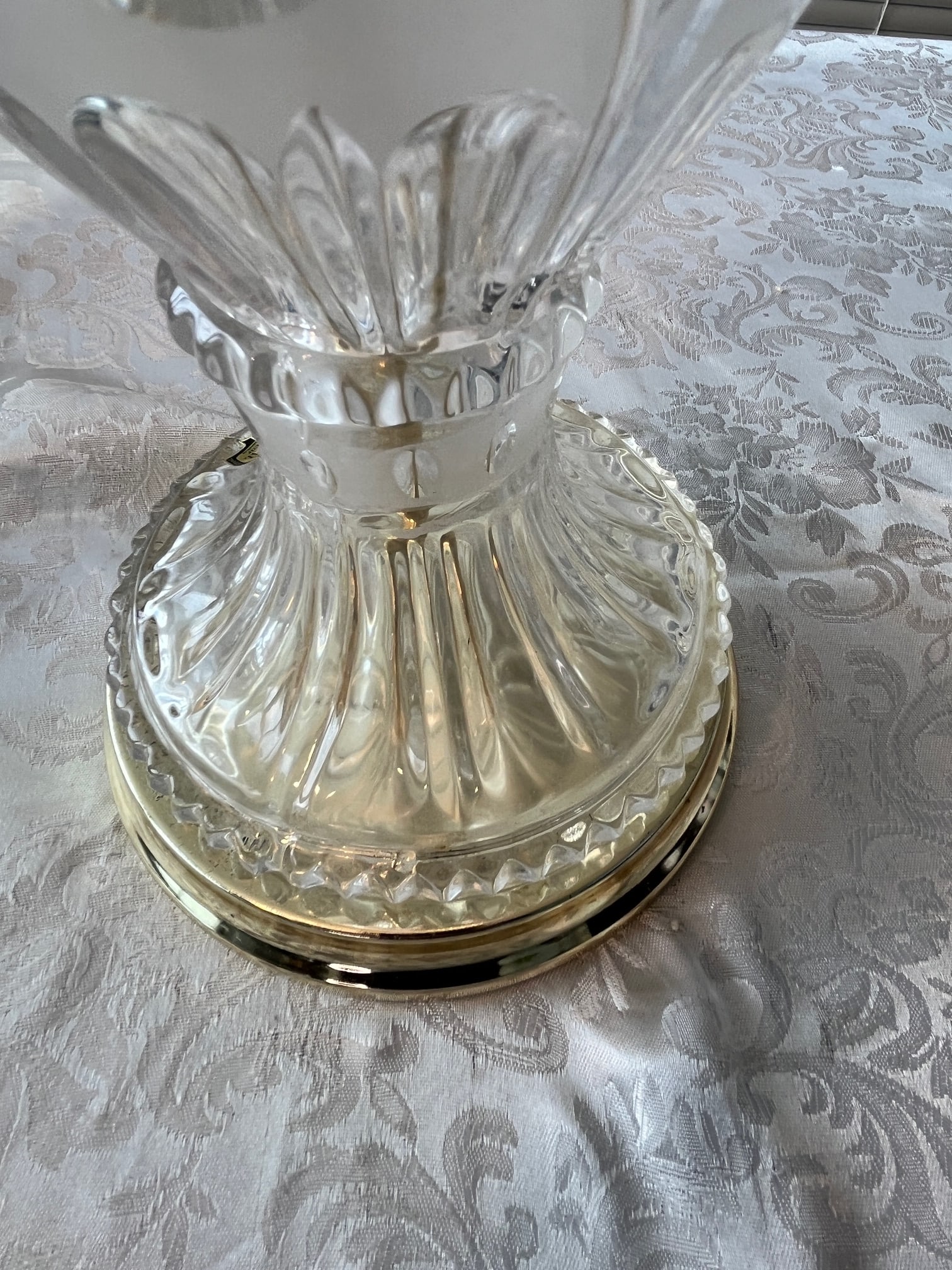 Vintage Zajecar 24% Lead Crystal Table Lamp - Large 31" Urn - Yugoslavia - 9