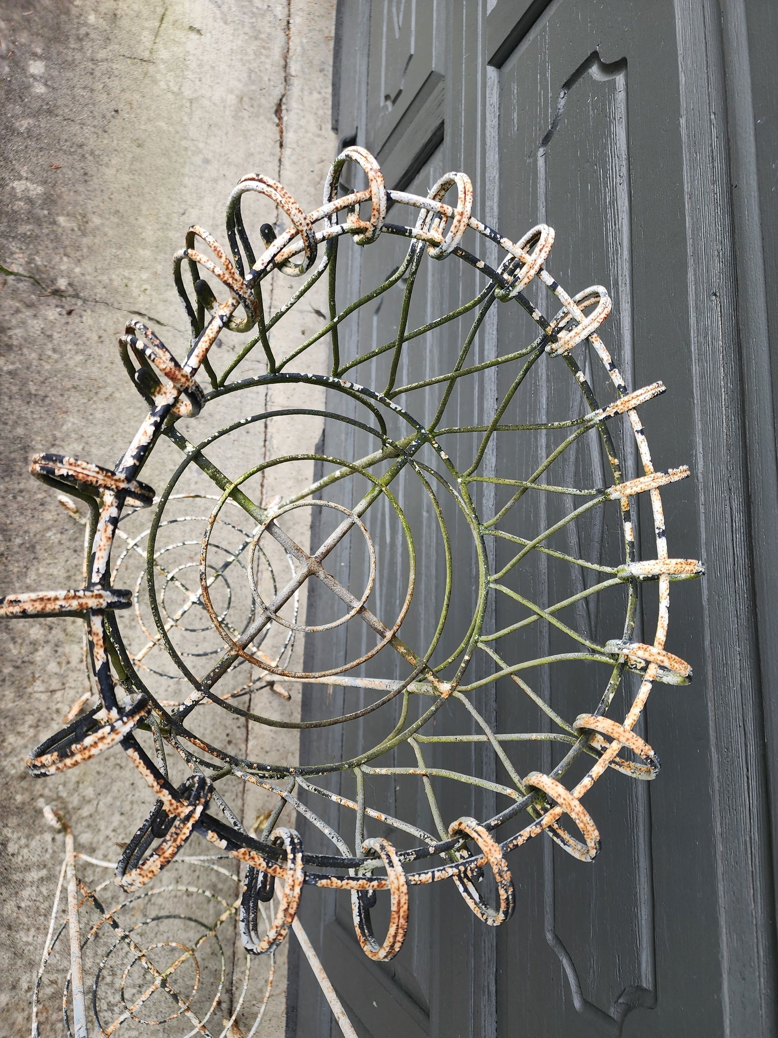 Pair of Antique French Iron Wire Flowerpot Stands Jardinieres, - 5