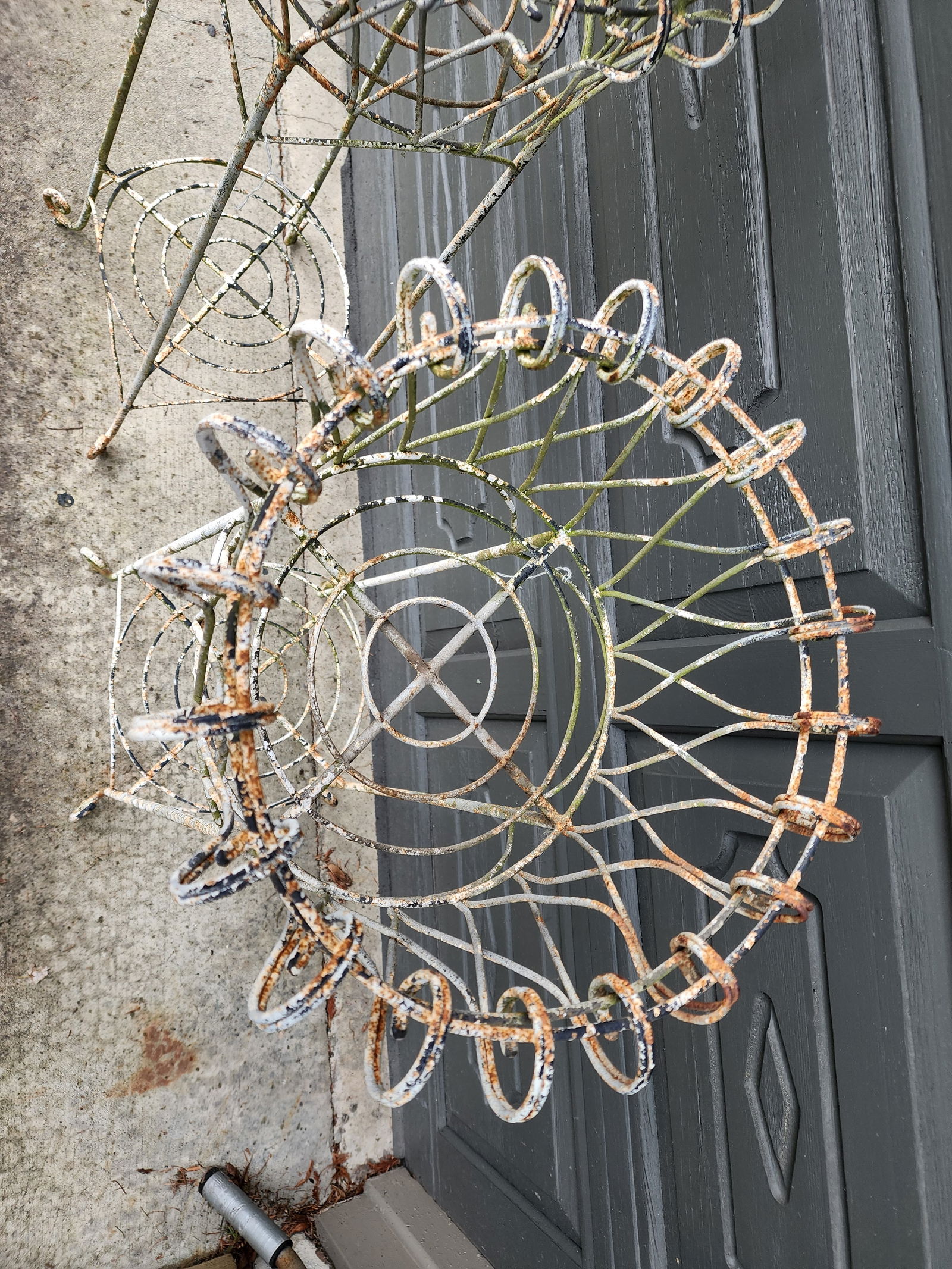 Pair of Antique French Iron Wire Flowerpot Stands Jardinieres, - 6