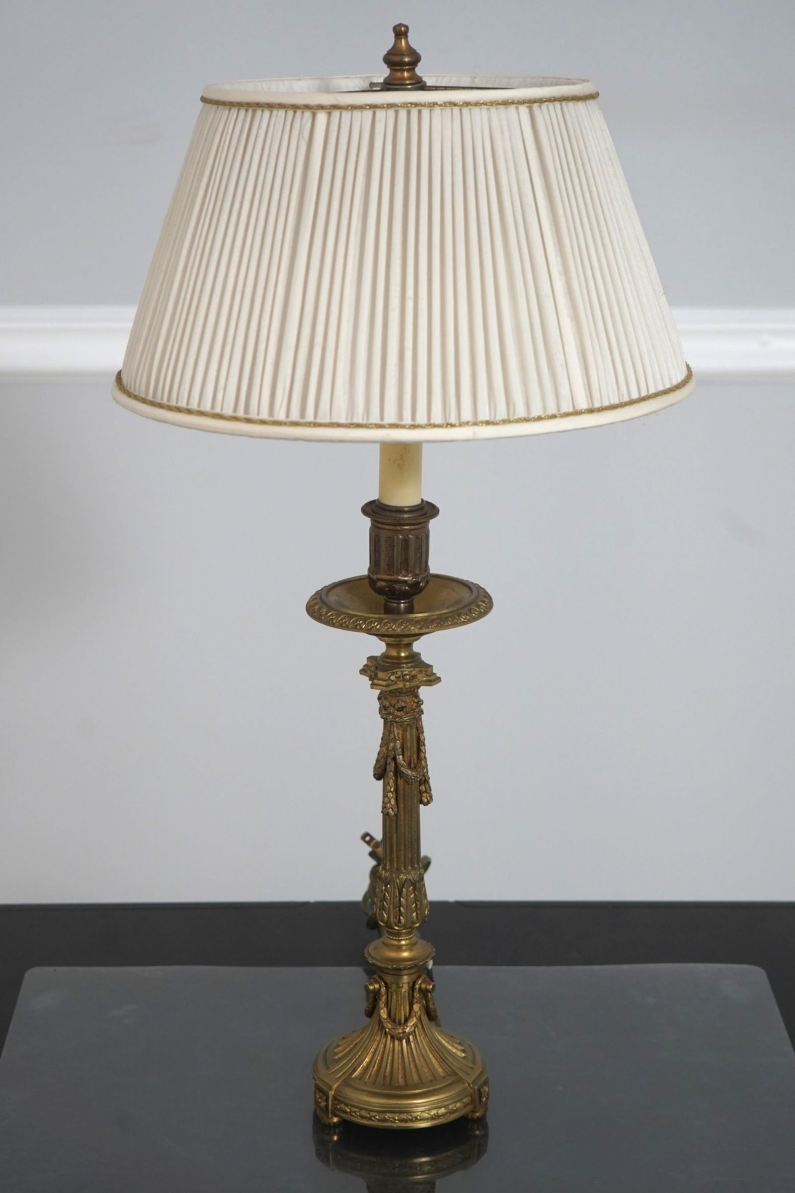 19th Century French Gilt Bronze Converted Table Lamps - a Pair - 2