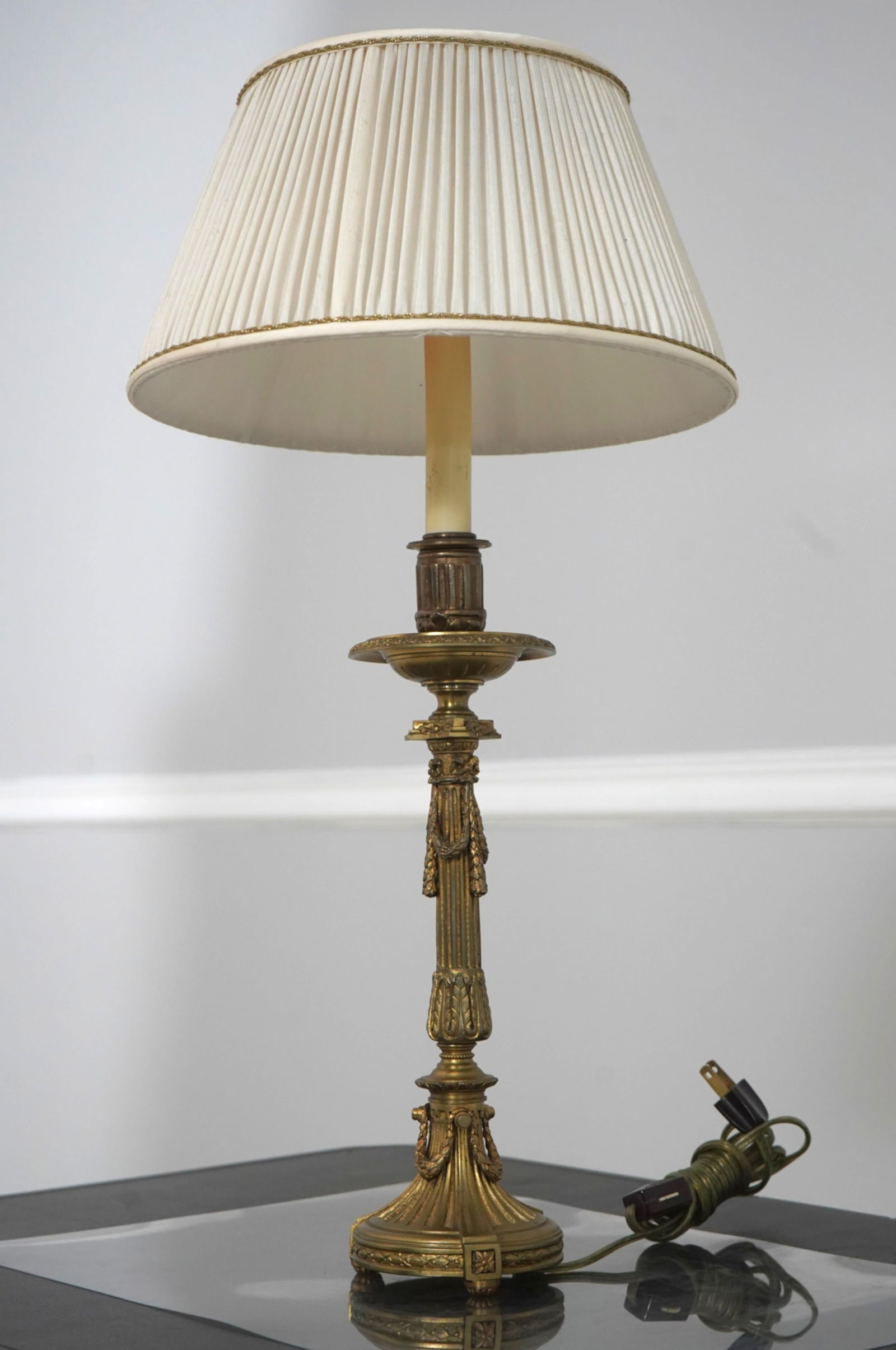 19th Century French Gilt Bronze Converted Table Lamps - a Pair - 3