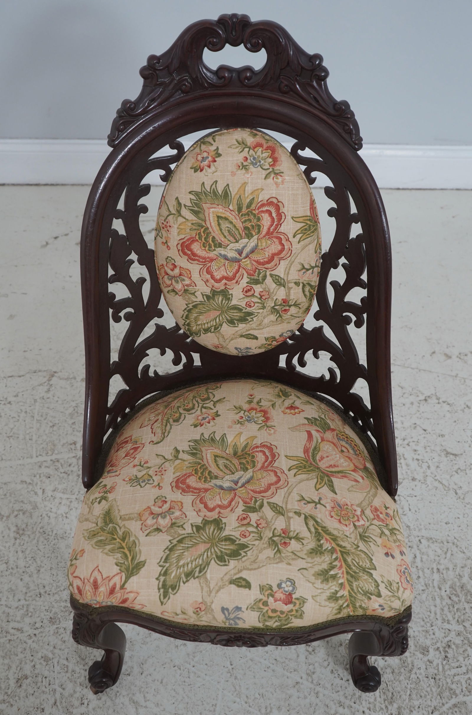 Antique Victorian Belter Walnut Small Scale Accent Chair - 2