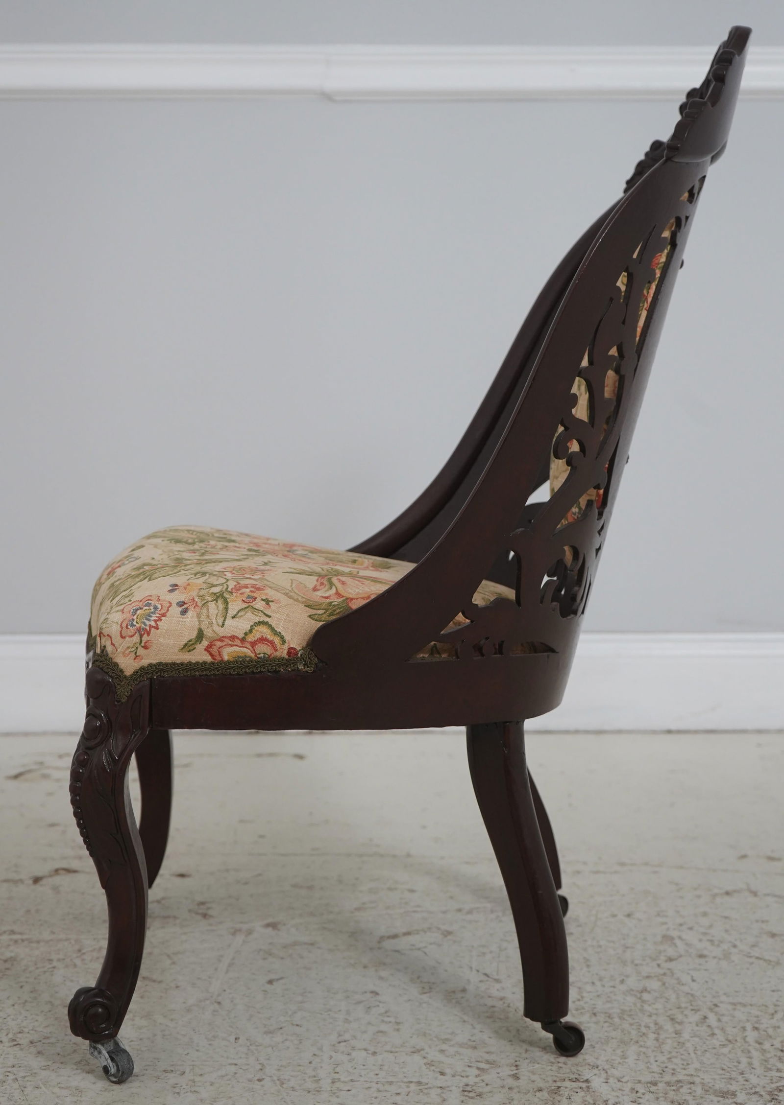 Antique Victorian Belter Walnut Small Scale Accent Chair - 3
