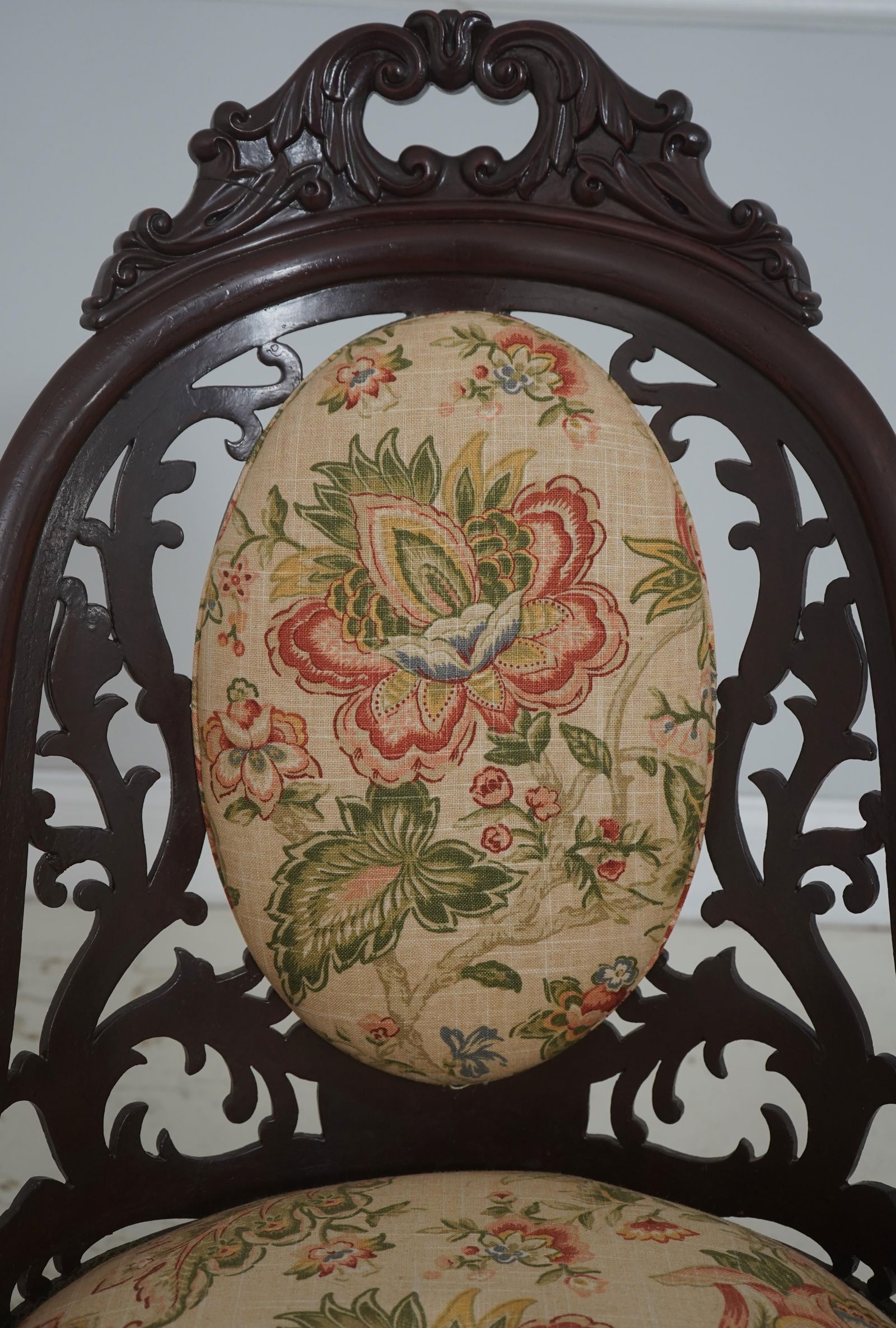 Antique Victorian Belter Walnut Small Scale Accent Chair - 5