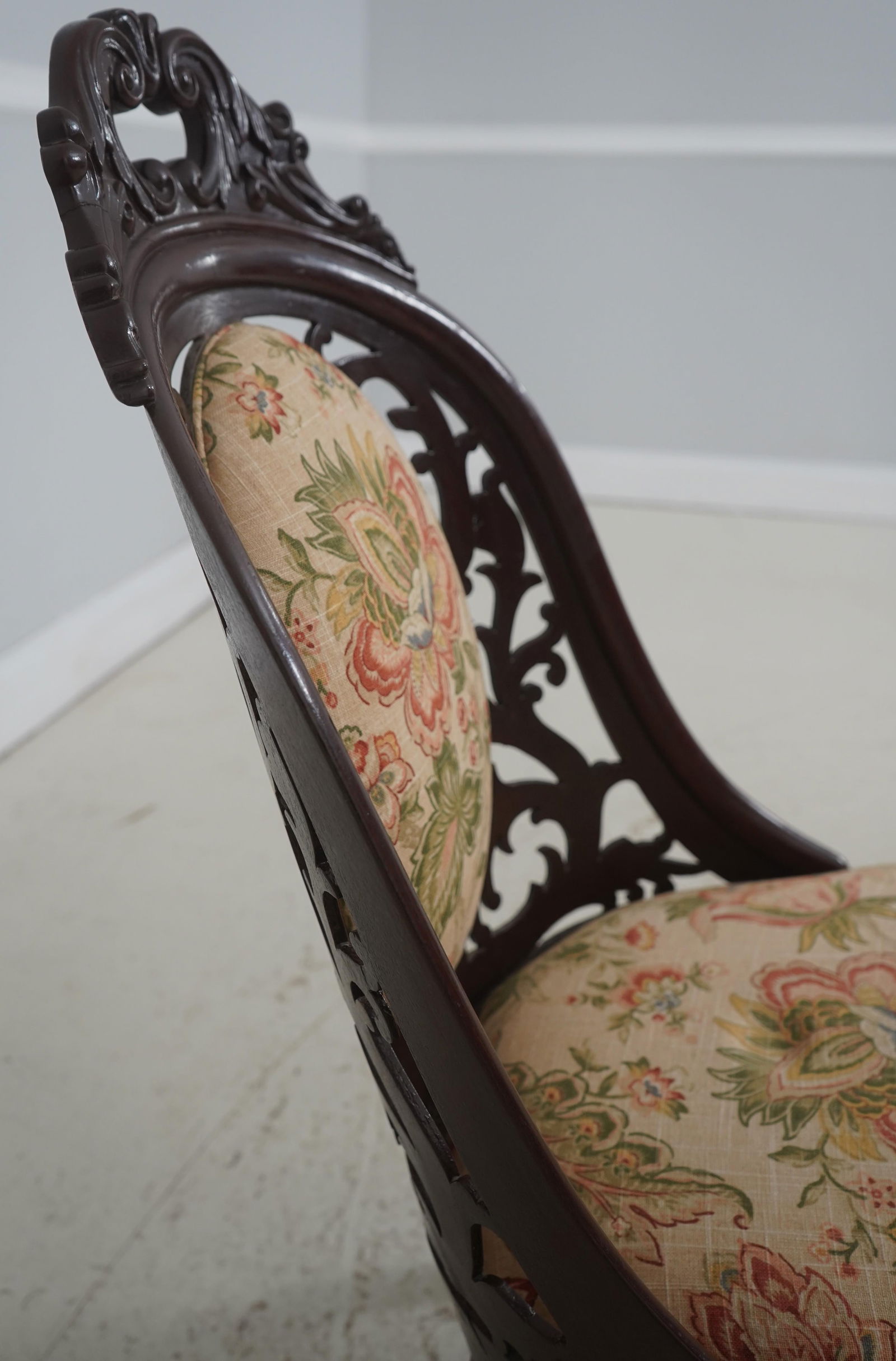 Antique Victorian Belter Walnut Small Scale Accent Chair - 7