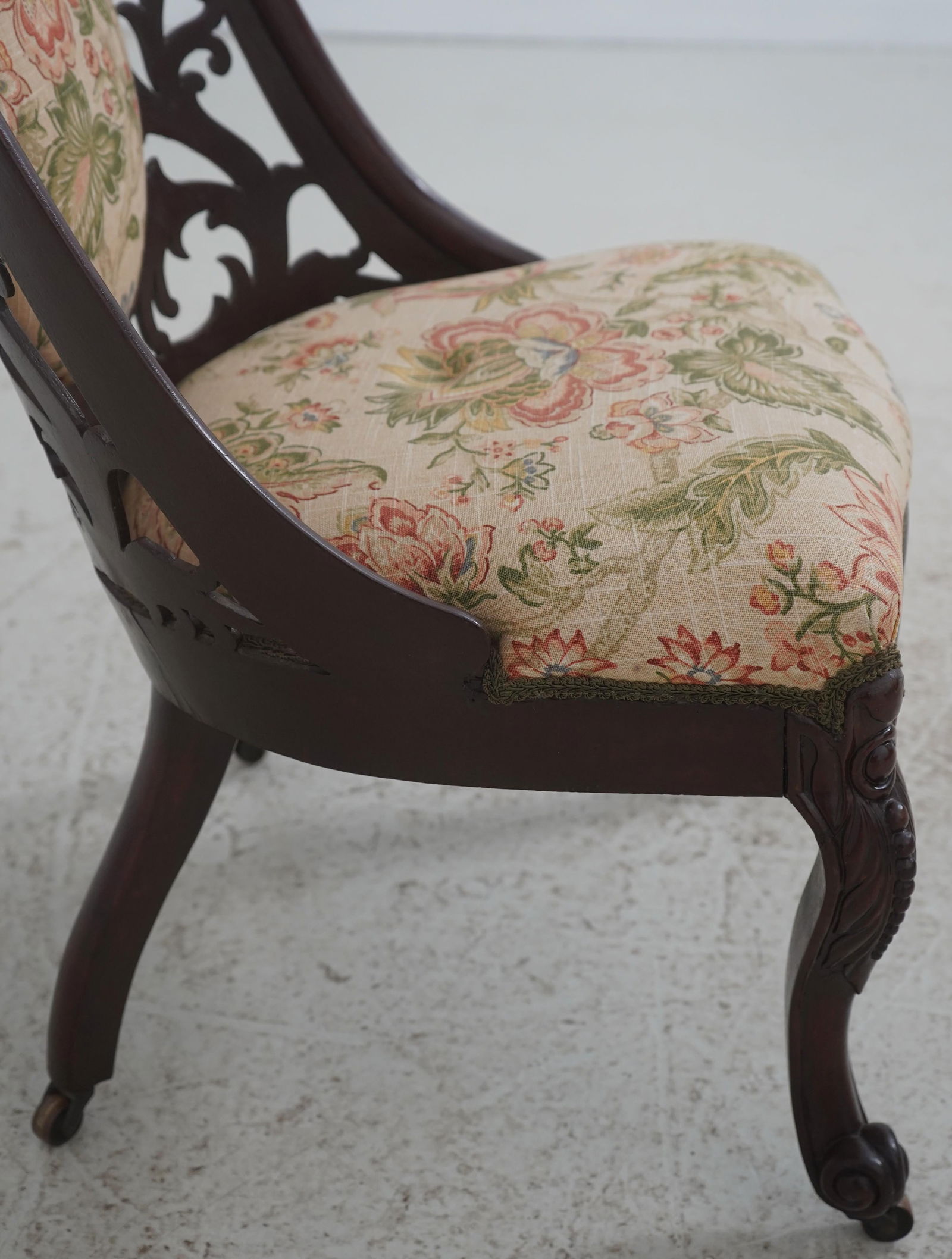 Antique Victorian Belter Walnut Small Scale Accent Chair - 8
