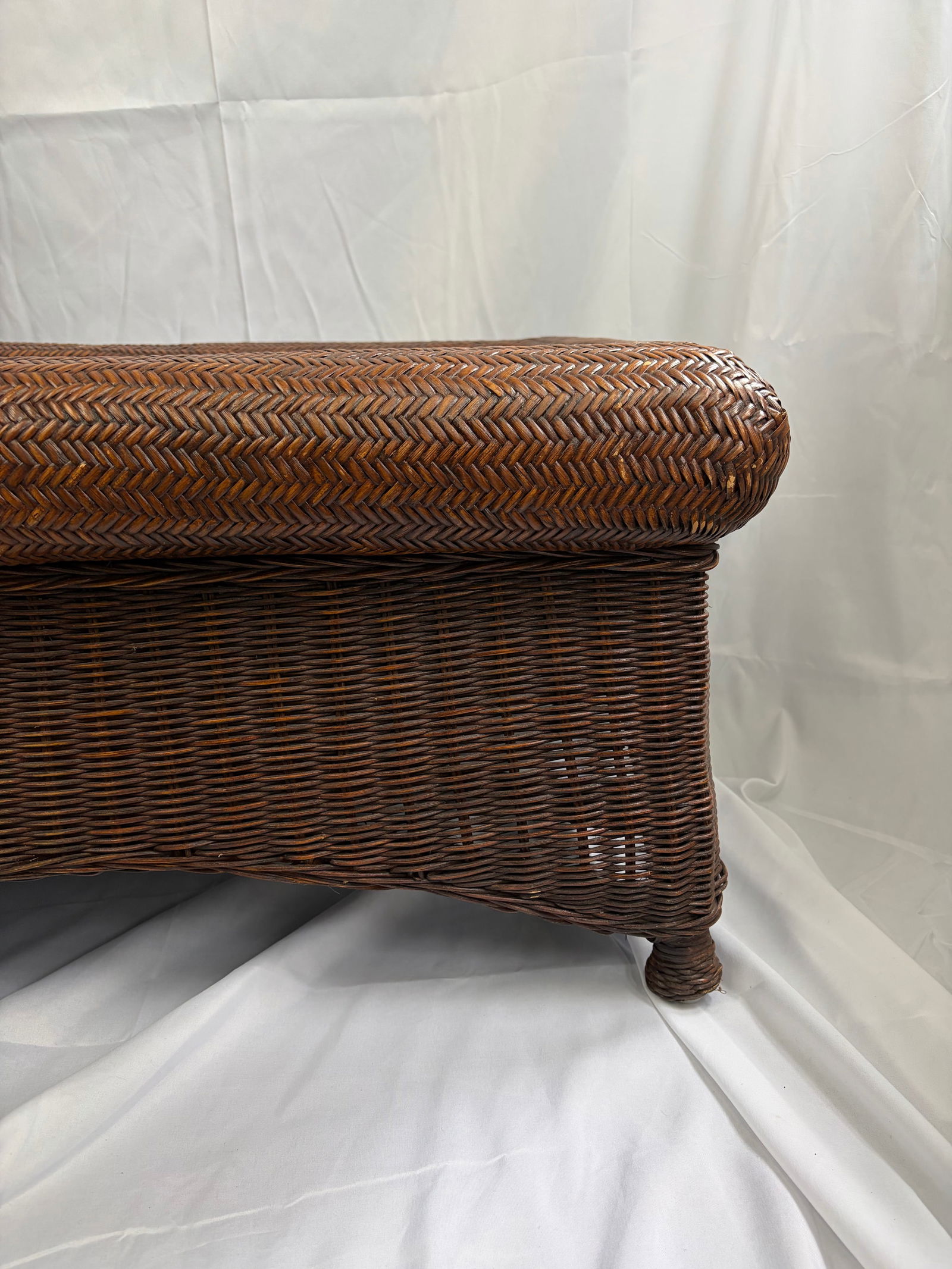 Late 20th Century Coastal Rattan Rectangular Coffee Table - 6
