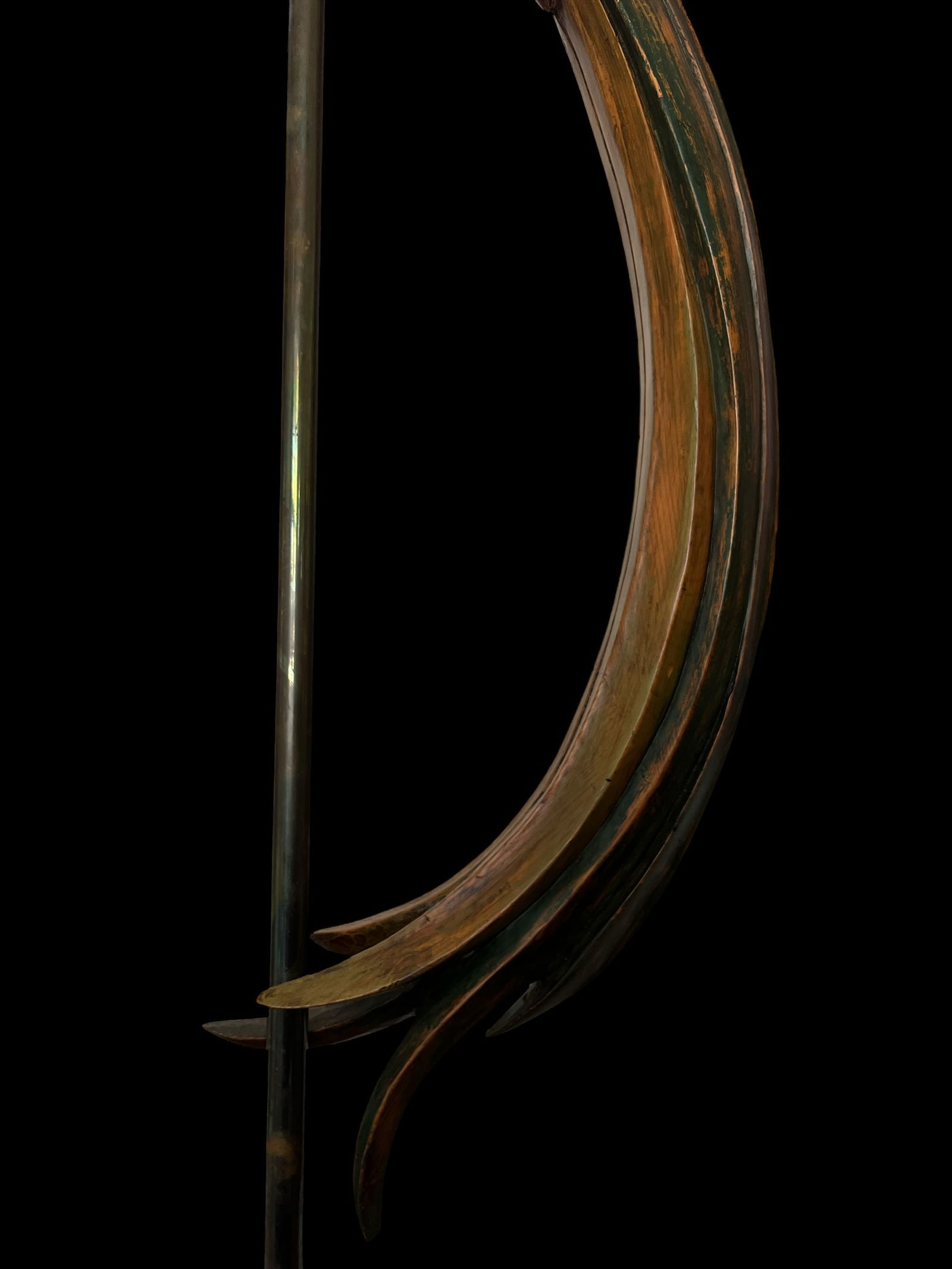 1980s Monumental Hand-Carved Wood Parrot Sculpture on Brass Stand "” 58" Tall - 4