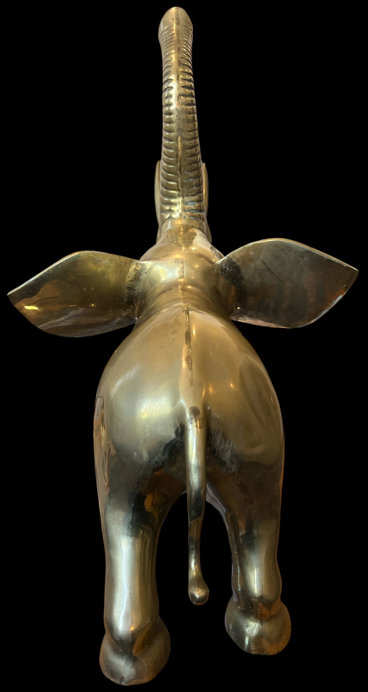 Vintage 1970s Large Solid Brass Elephant Sculpture "” Hollywood Regency Statement Piece - 6