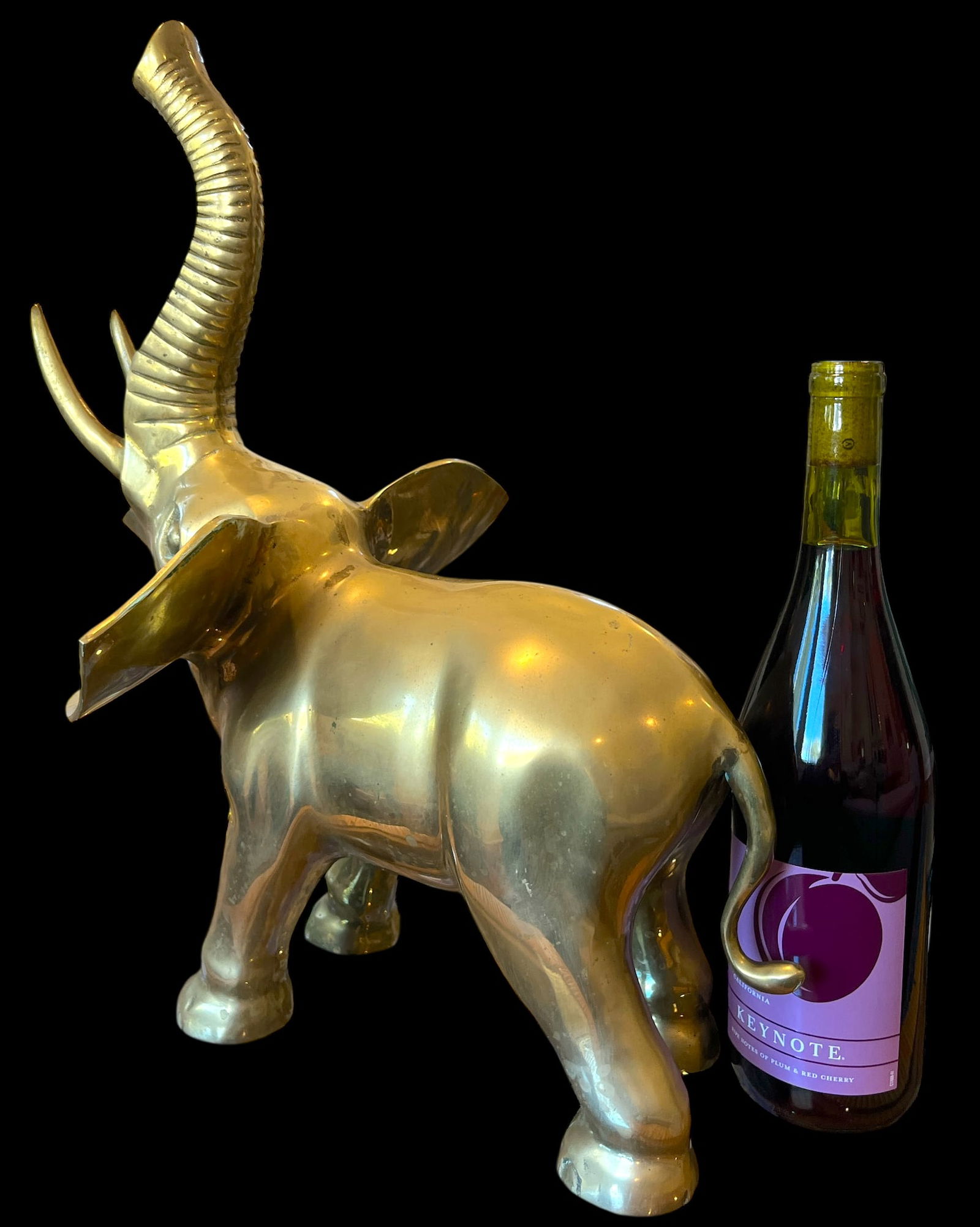 Vintage 1970s Large Solid Brass Elephant Sculpture "” Hollywood Regency Statement Piece - 7