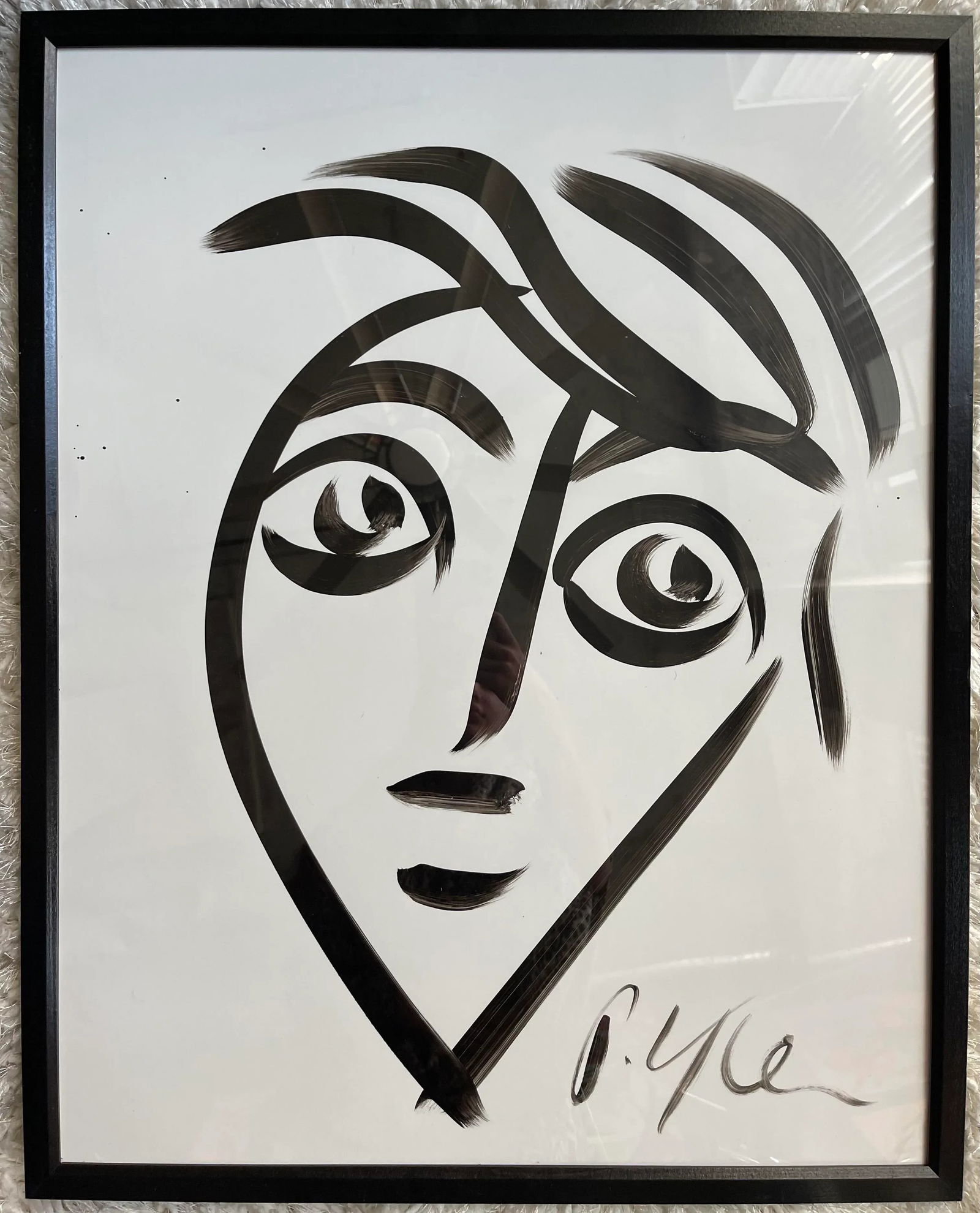 Contemporary Abstract Face Portrait Painting by Peter Keil, Framed - 4