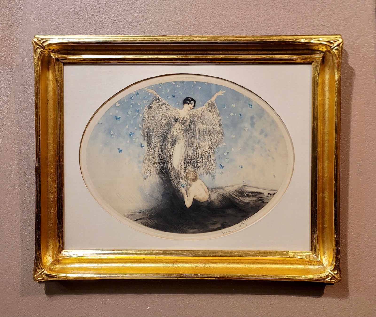 Louis Icart "Petits Papillons" Little Butterflies -Original 1926 Etching - 2