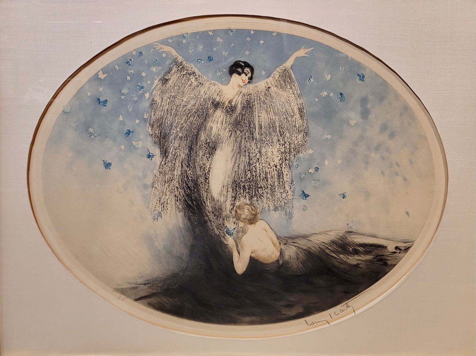 Louis Icart "Petits Papillons" Little Butterflies -Original 1926 Etching - 3