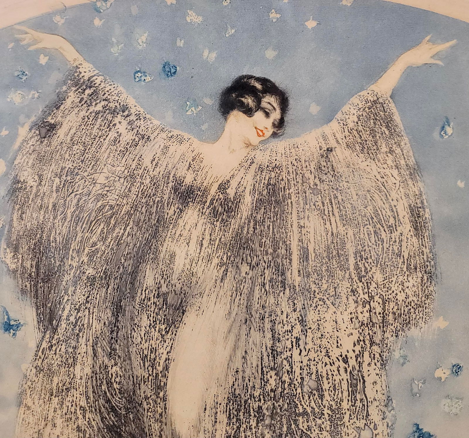 Louis Icart "Petits Papillons" Little Butterflies -Original 1926 Etching - 5