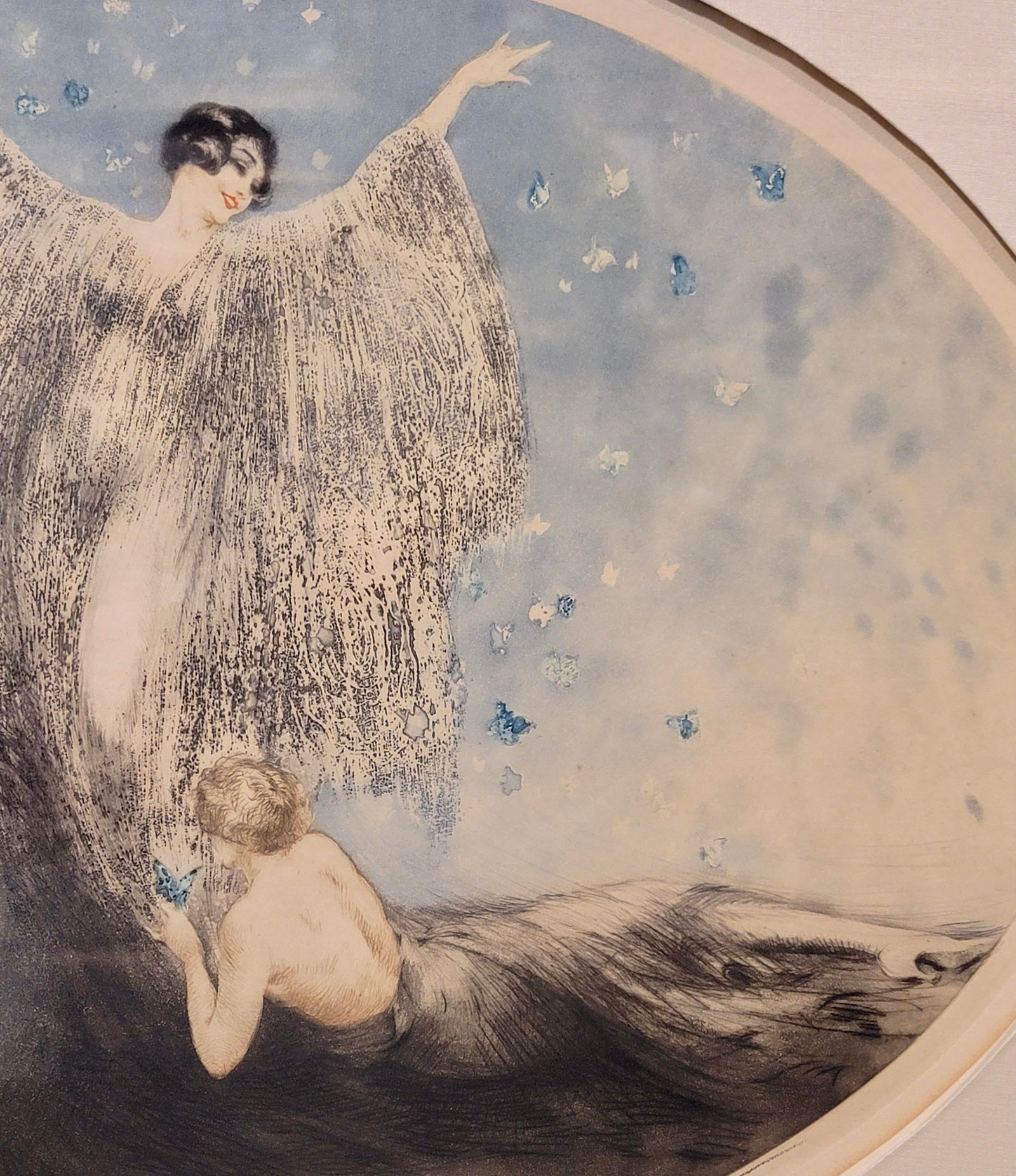 Louis Icart "Petits Papillons" Little Butterflies -Original 1926 Etching - 6