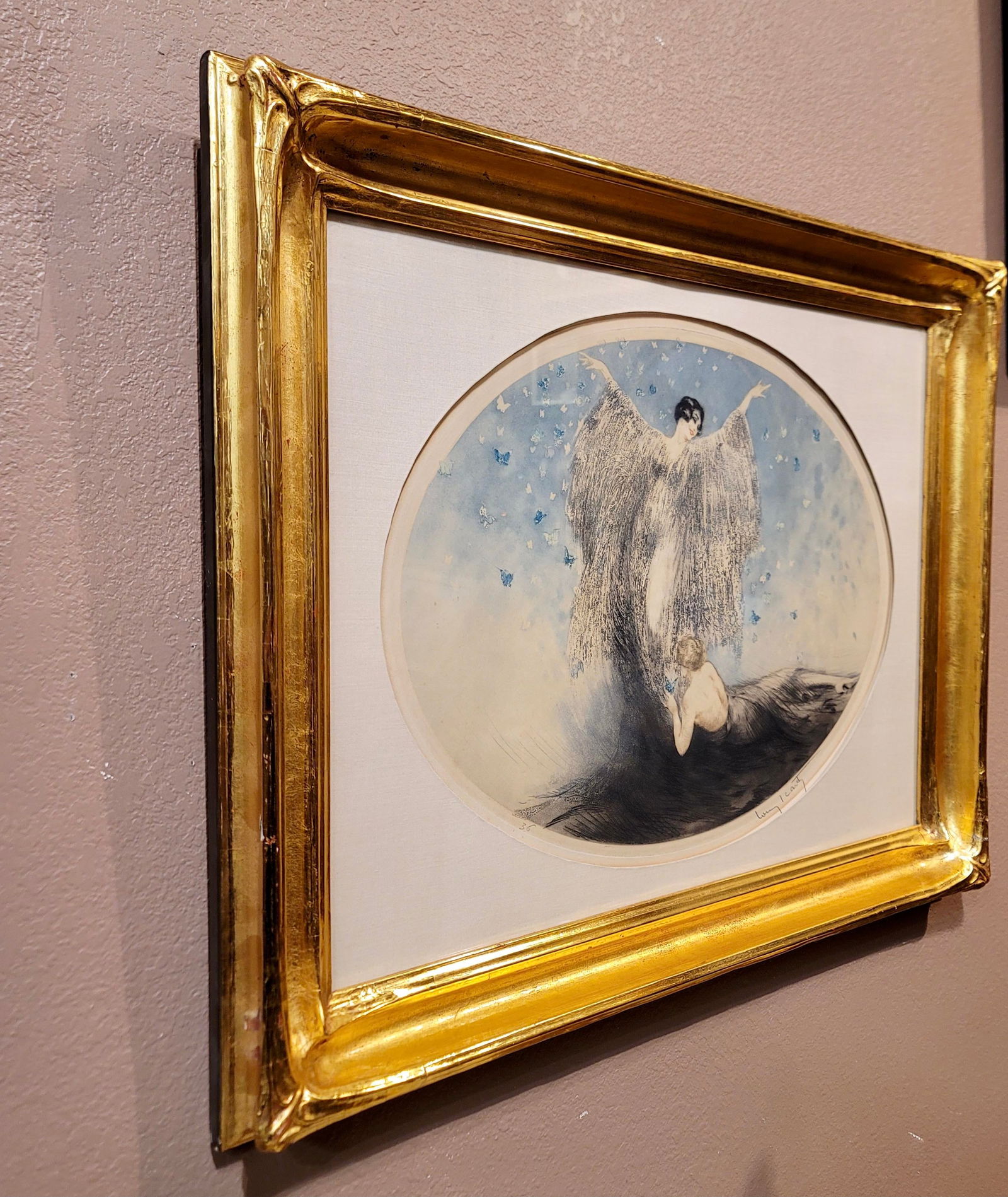 Louis Icart "Petits Papillons" Little Butterflies -Original 1926 Etching - 8