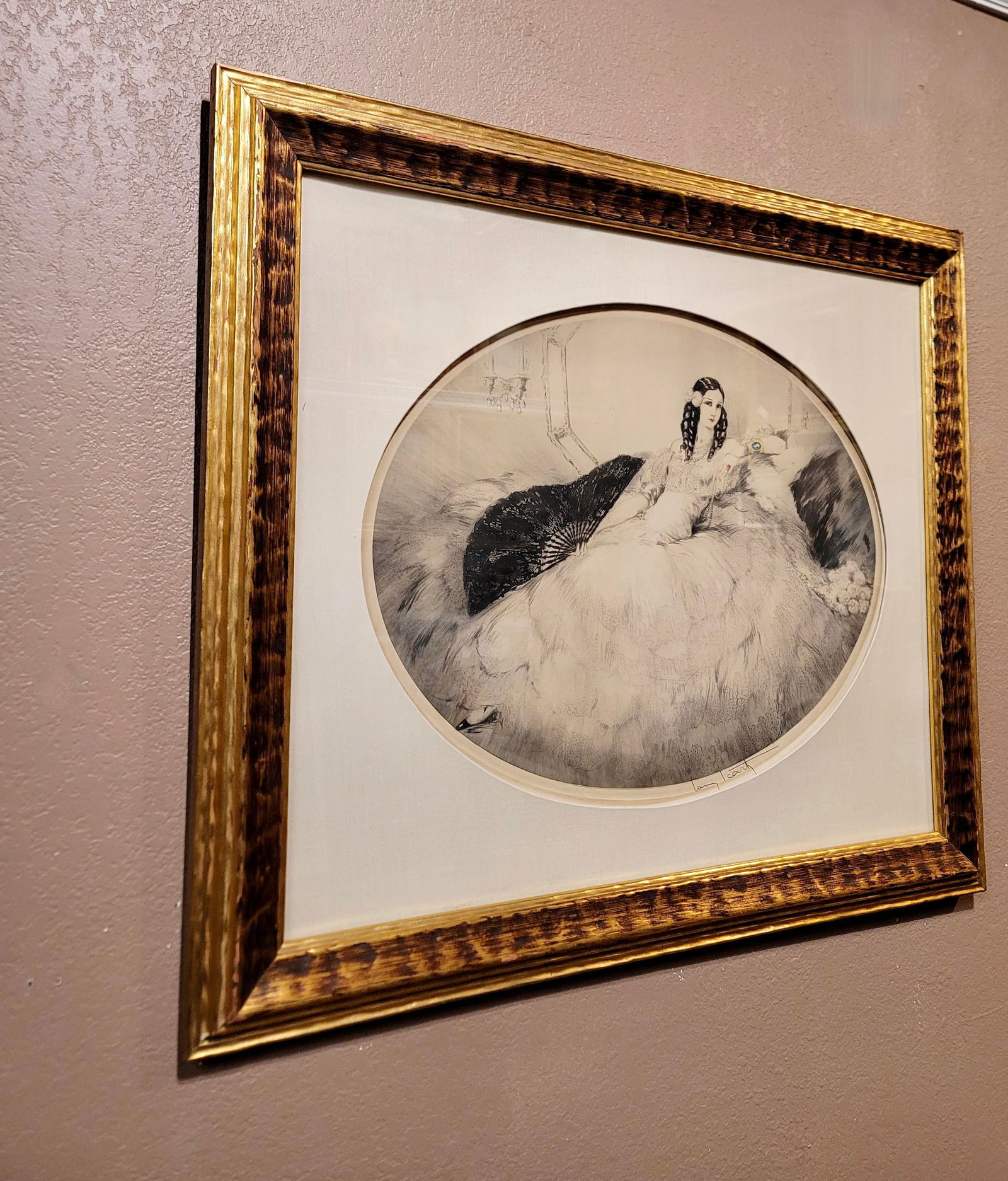 Louis Icart - The Woman With the Black Fan -Original 1931 Etching - 8