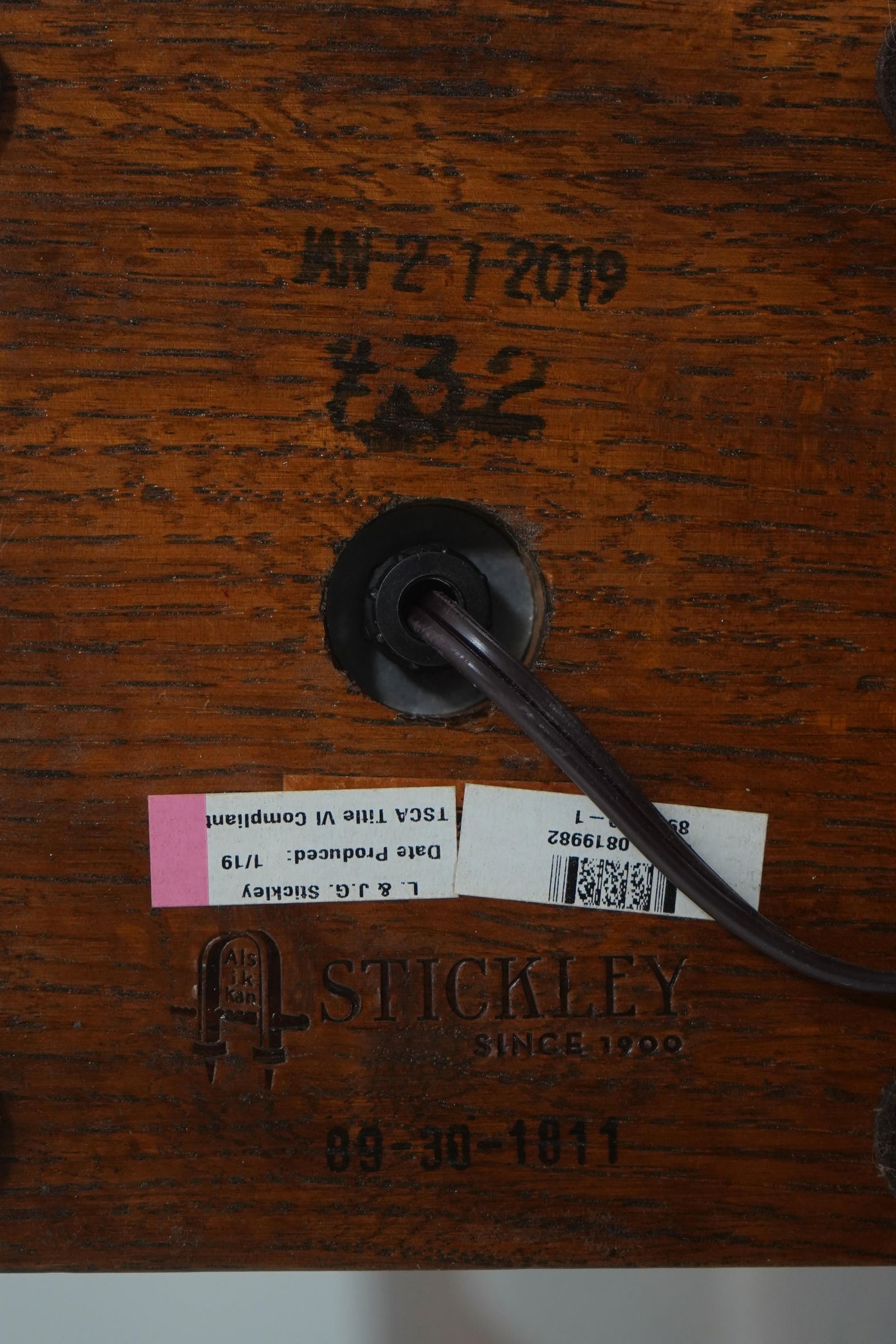 Stickley Slag Glass Mission Oak Lamp - 12