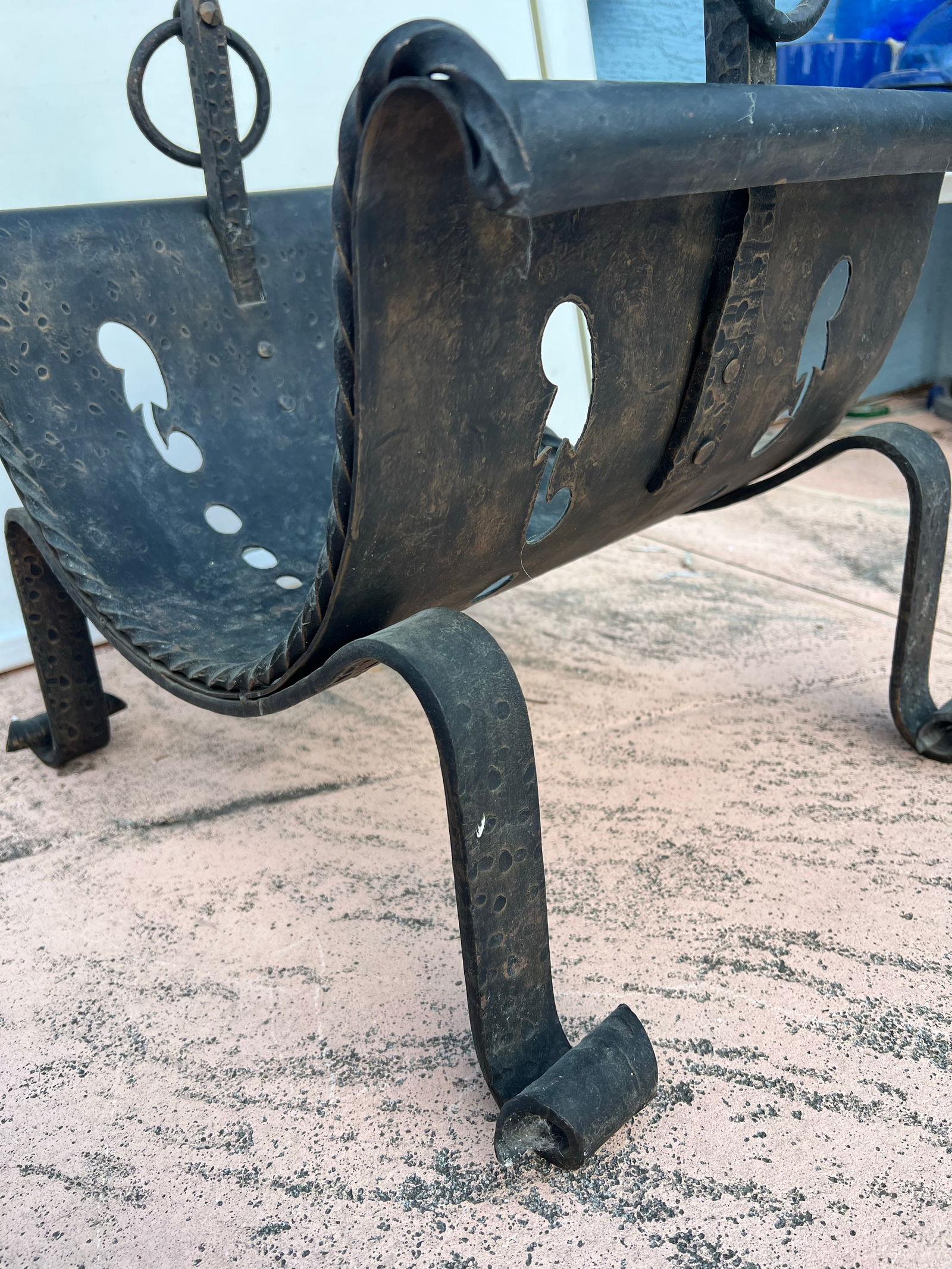 Vintage Cast Iron Fireplace Firewood Holder - 6