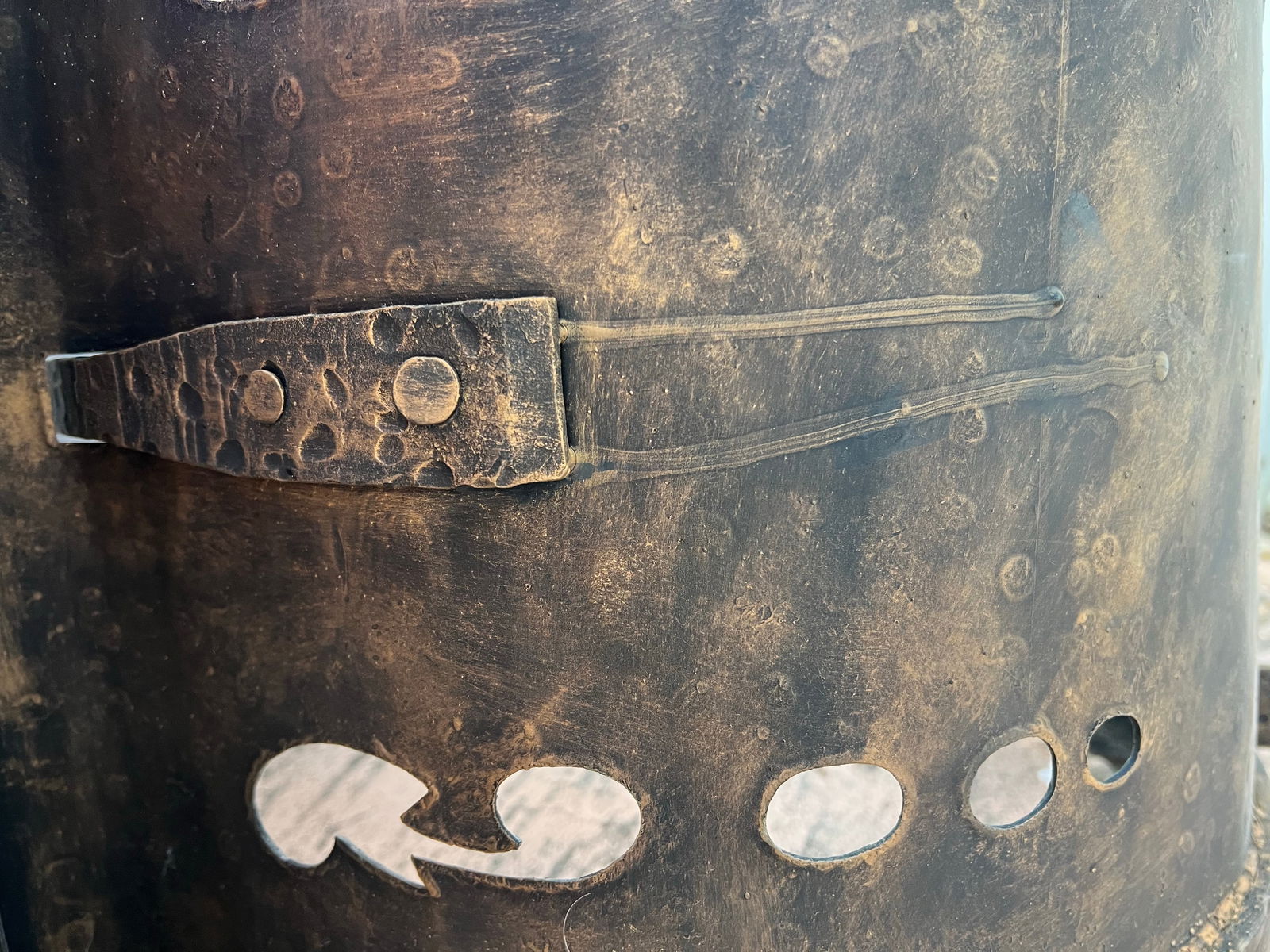 Vintage Cast Iron Fireplace Firewood Holder - 9