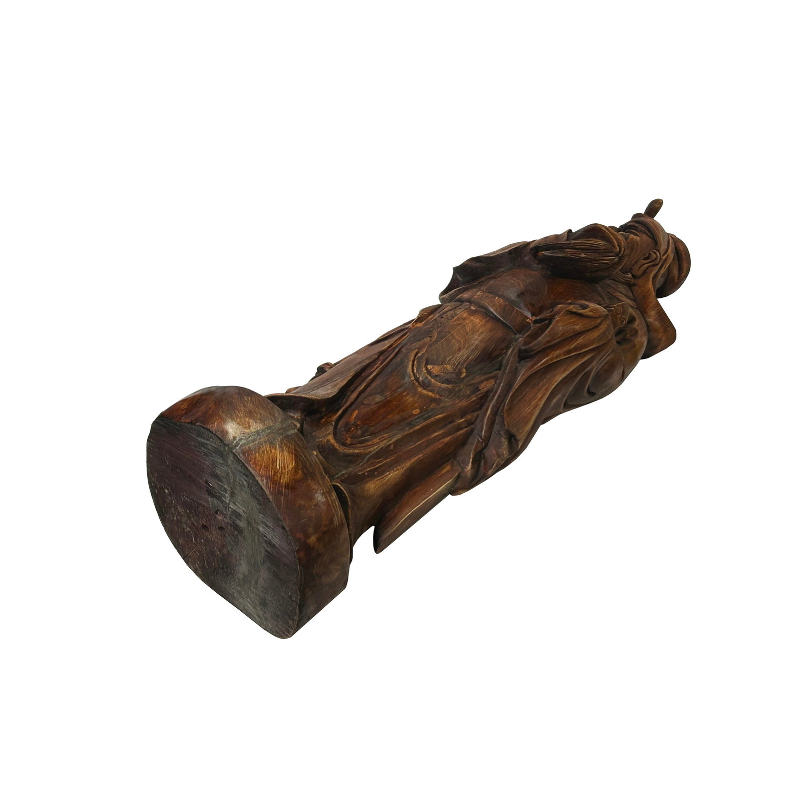 Vintage Chinese Boxwood Carved General Guan Kwan Kong Figure - 7