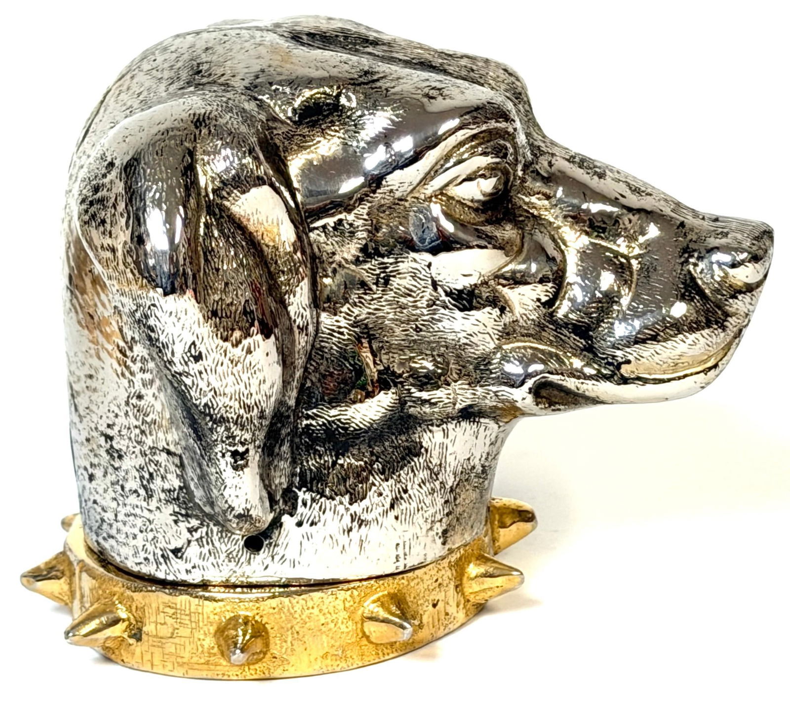Carole Stupell Silvered & Gilt Bronze Foxhound Box, Signed, Italian Made - 7