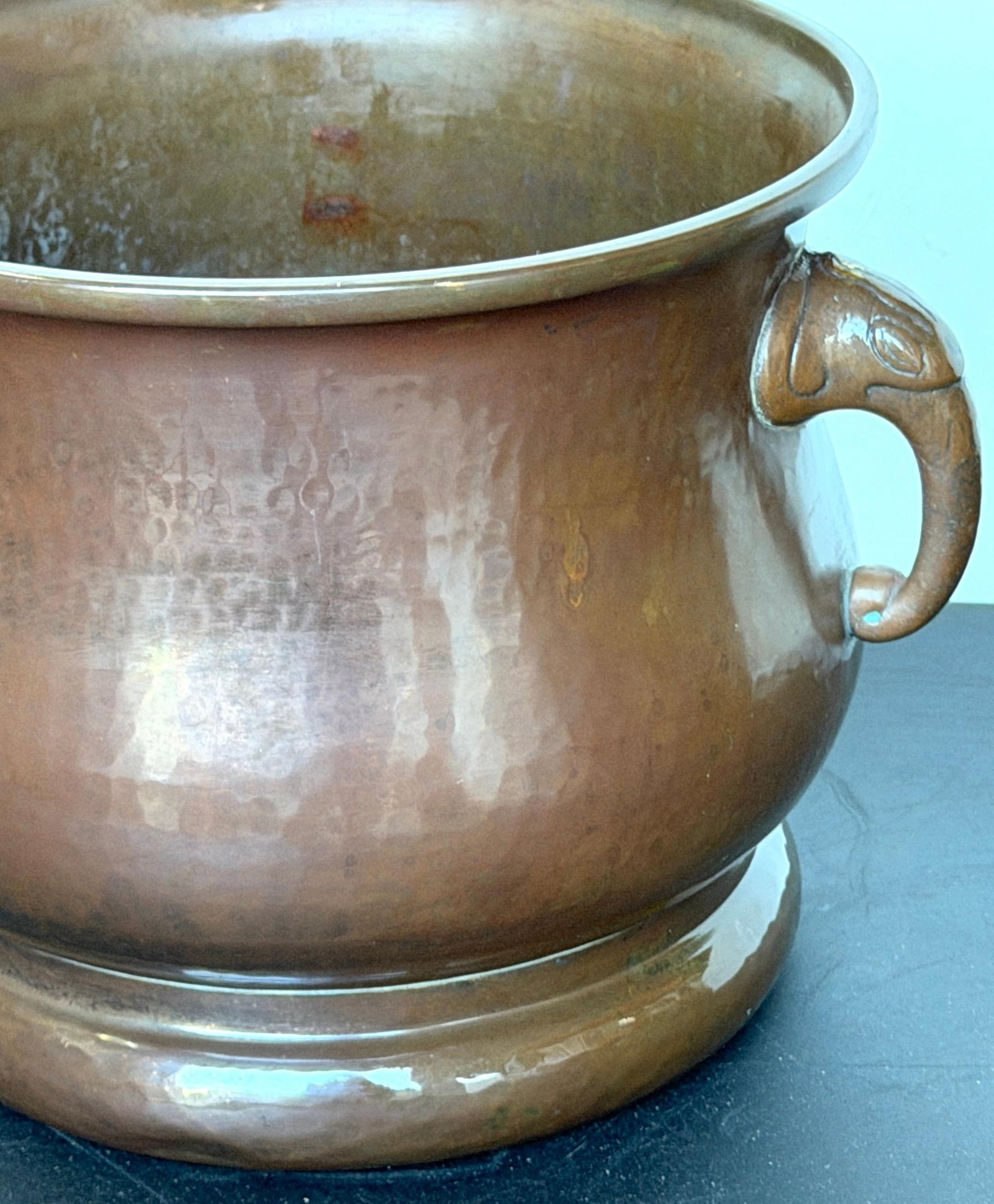Imperial Russian Copper Cachepot with Elephant-Head Handles, Moscow, c. 1900 - 9