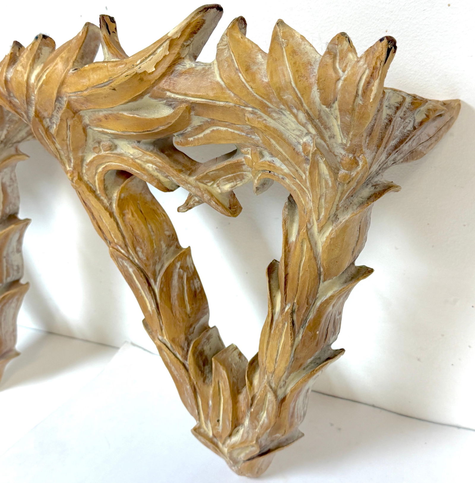 Pair of Serge Roche–Style Palmette Wall Brackets / Shelves - 14